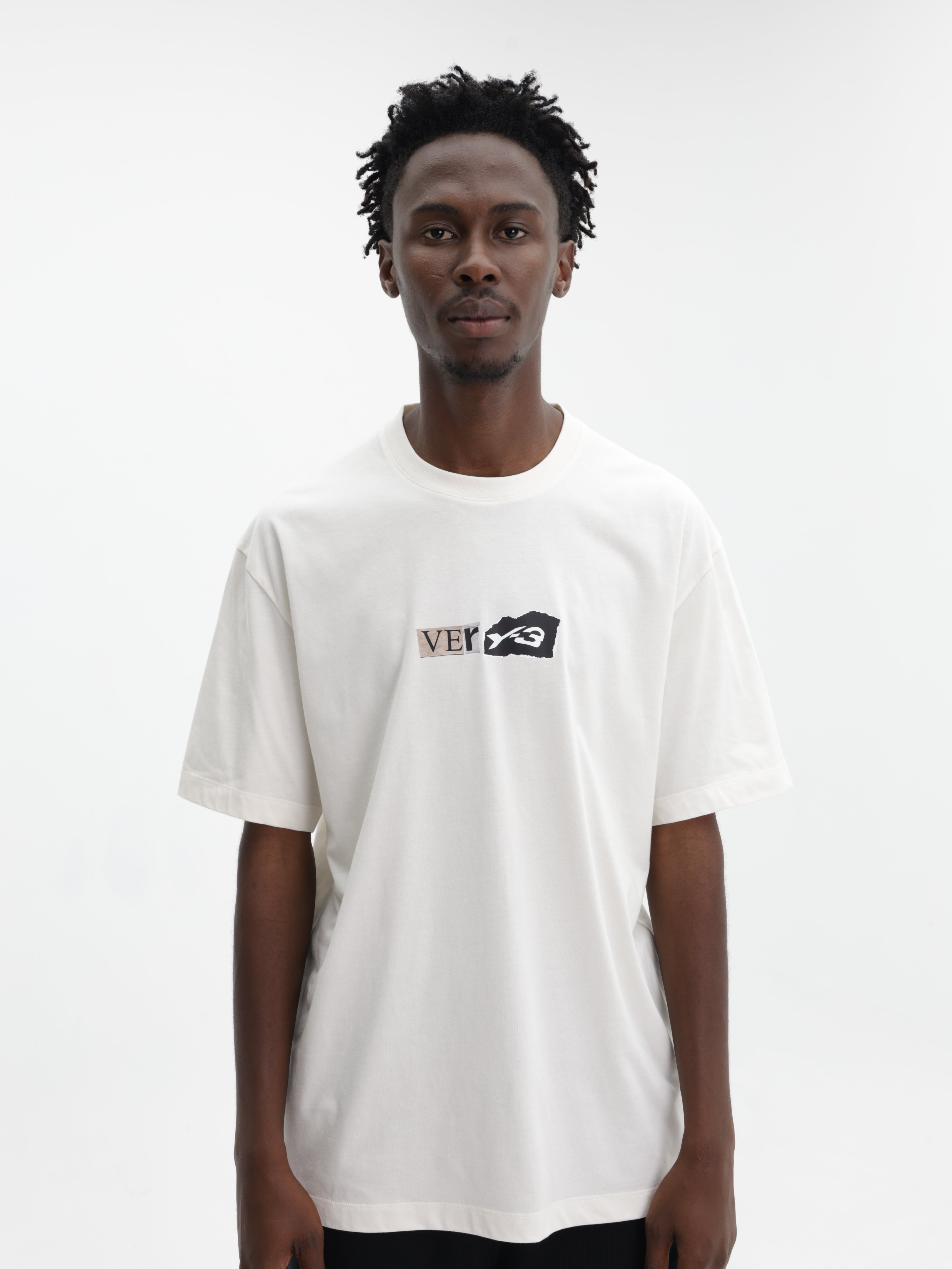 Y-3 T-Shirt Very-3 Ss Cream White