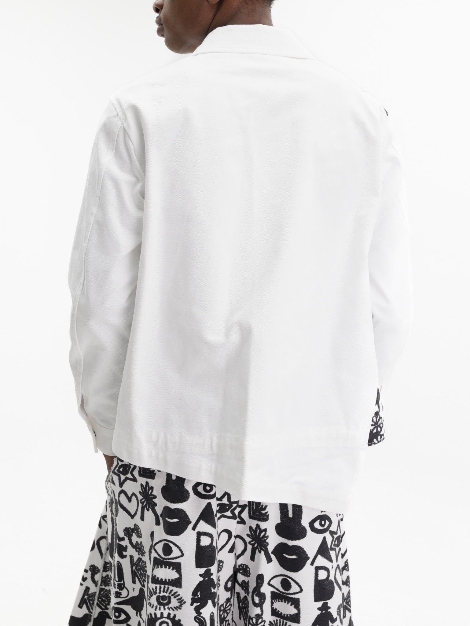 Comme Des Garcons Jacket All Over Print Collar Black/White