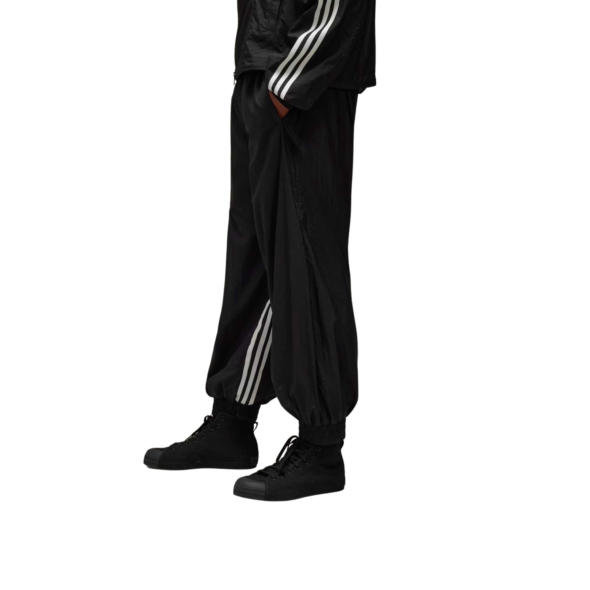 Y-3 Track Pants Side Stripes Cuffed Black