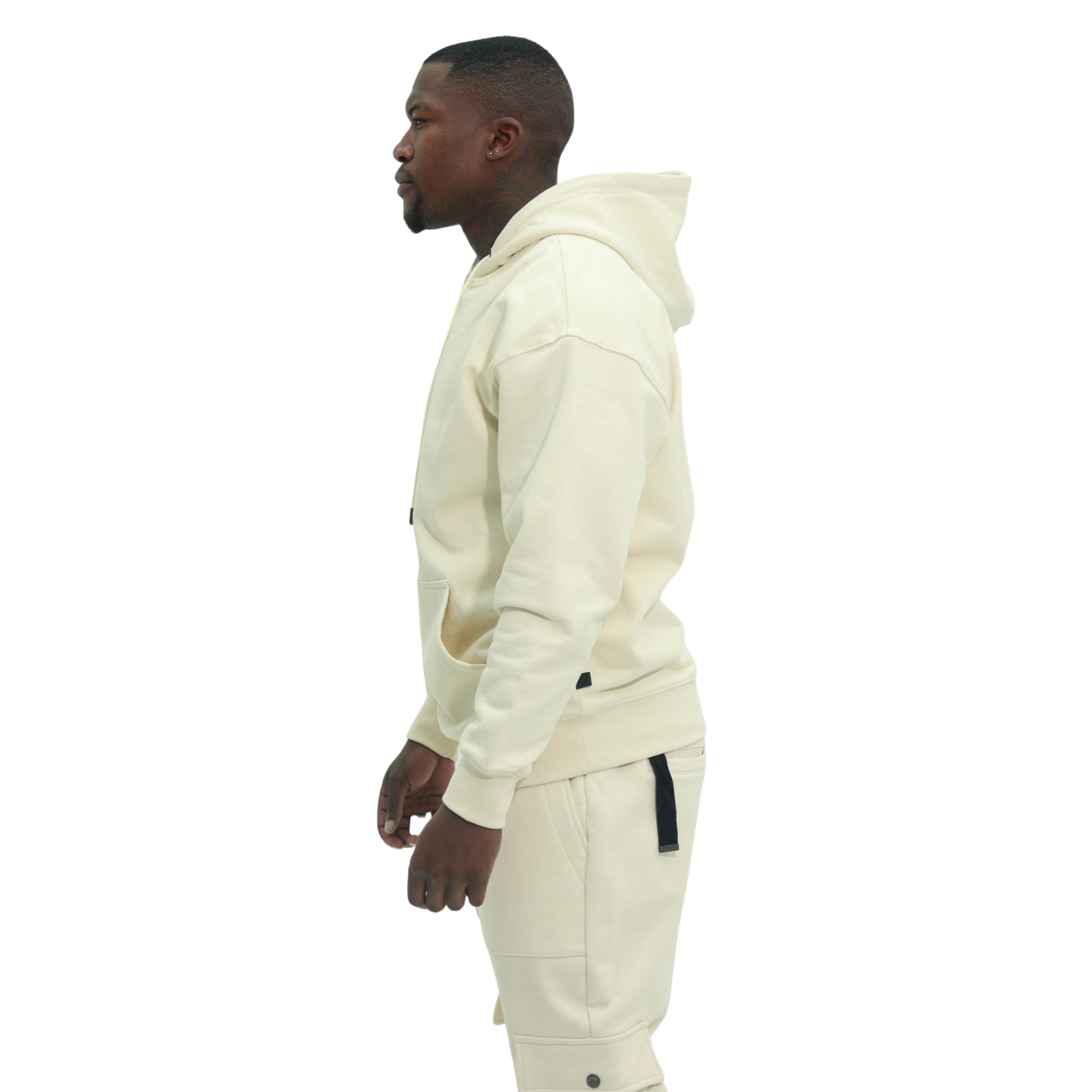 Capone Sweater Hooded Embroidered Back Print Beige-Green