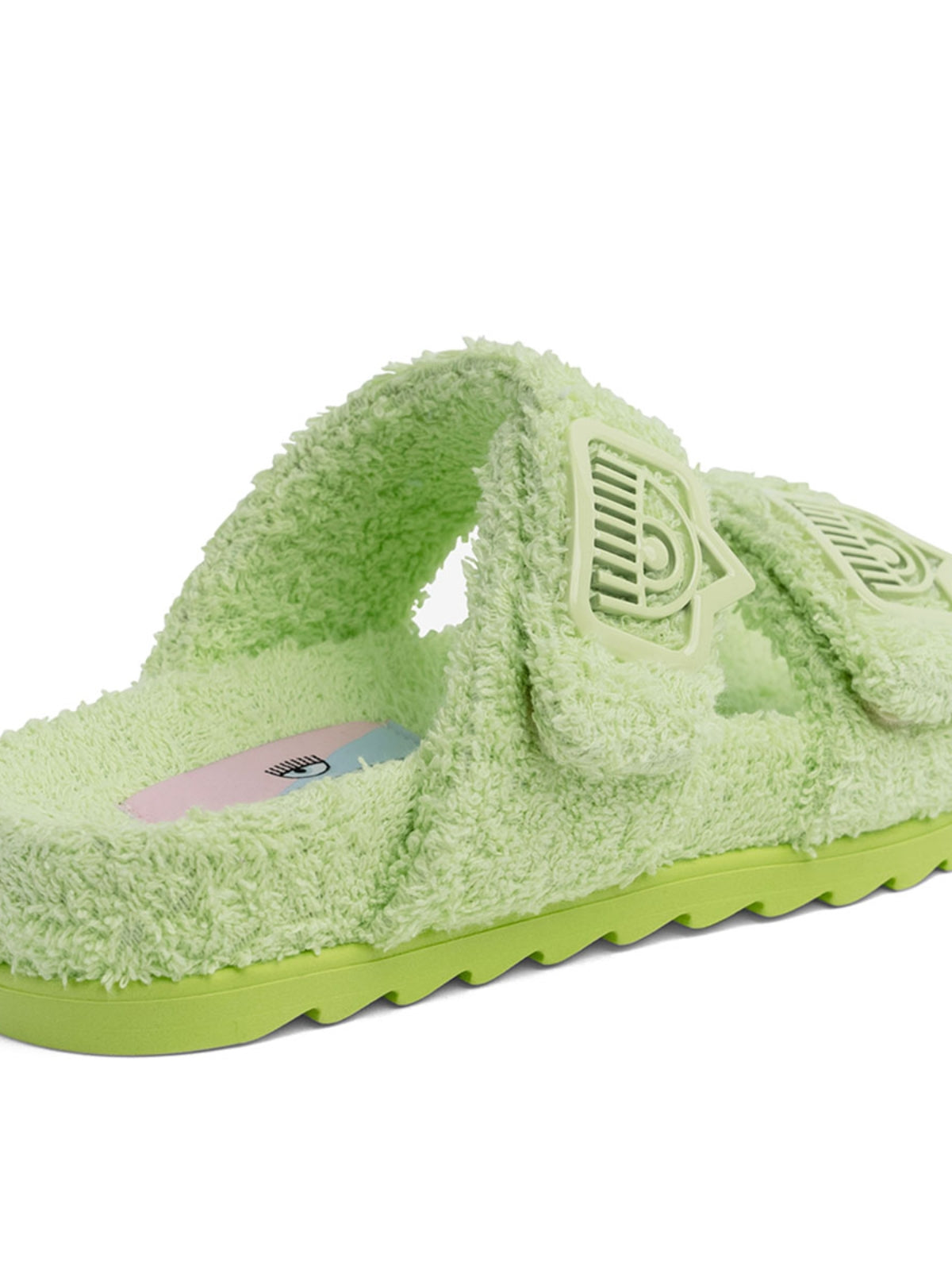 Chiara Ferragni Slides Eyelike Buckle Sponge Light Green