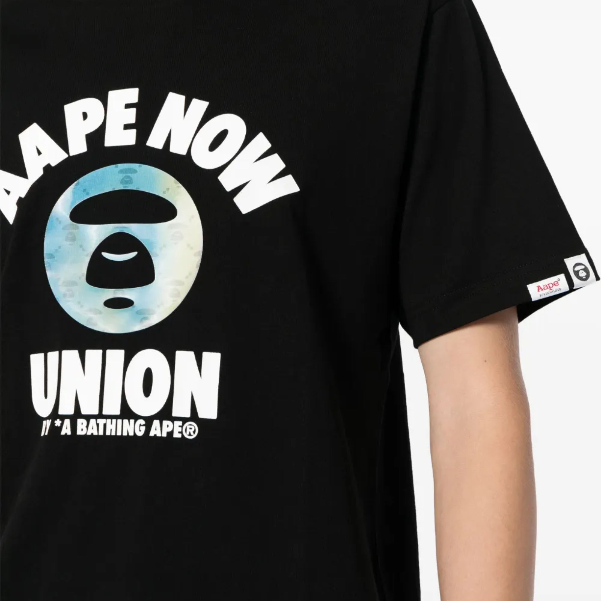 Aape T-Shirt Union Moonface Logo Now Black