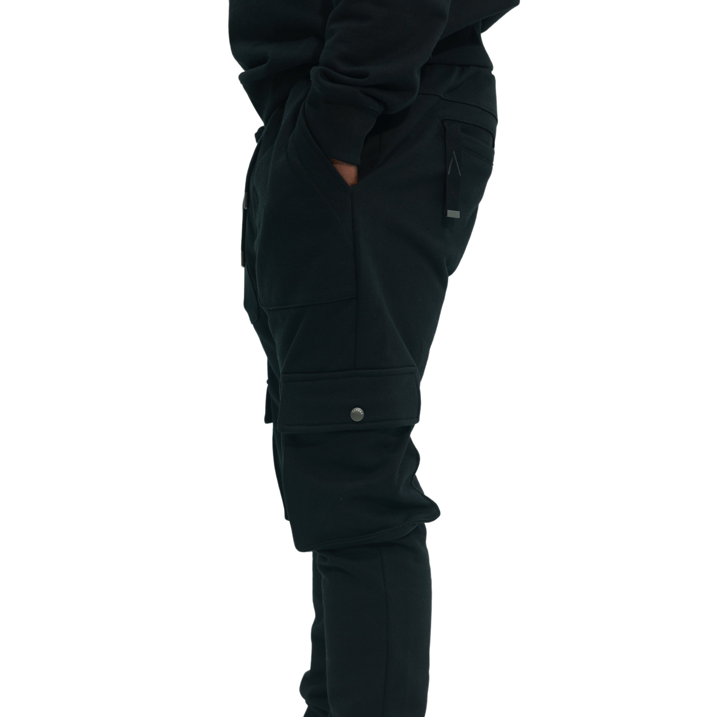 Capone Cargo Sweatpants Double Sided Pockets Black