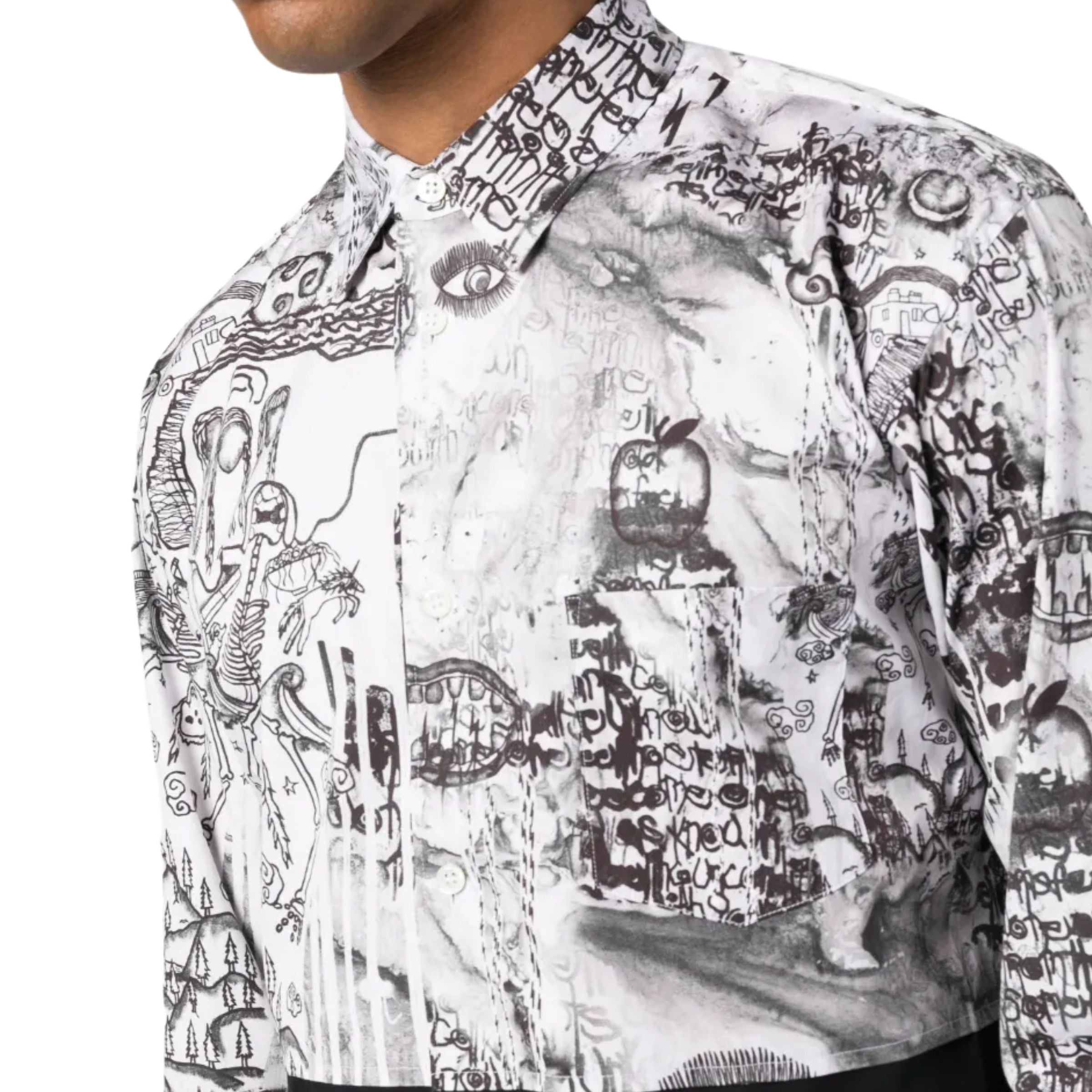 Comme Des Garcons Shirt Floral Black