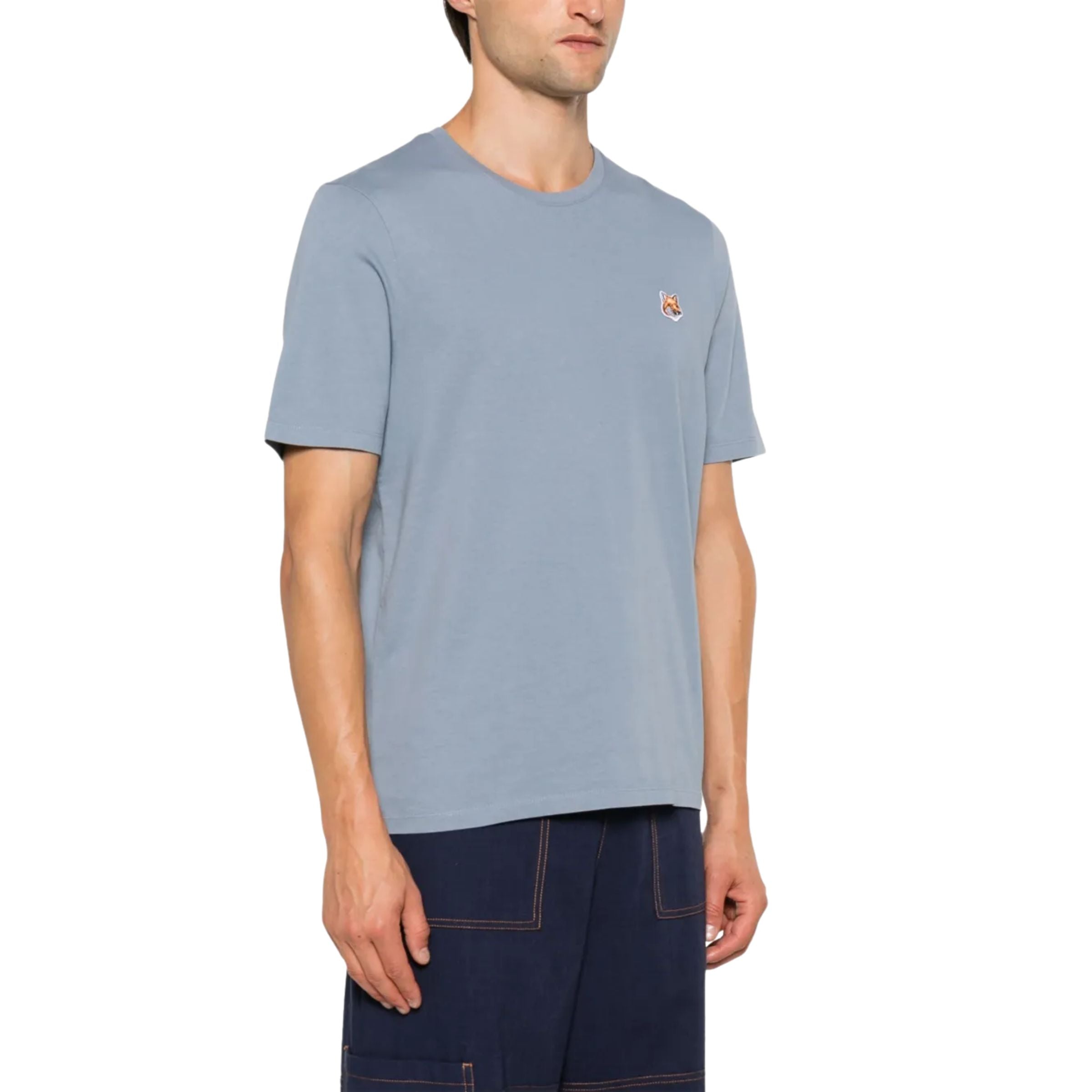 Maison Kitsune T-Shirt Fox Head Patch Moonlight Blue