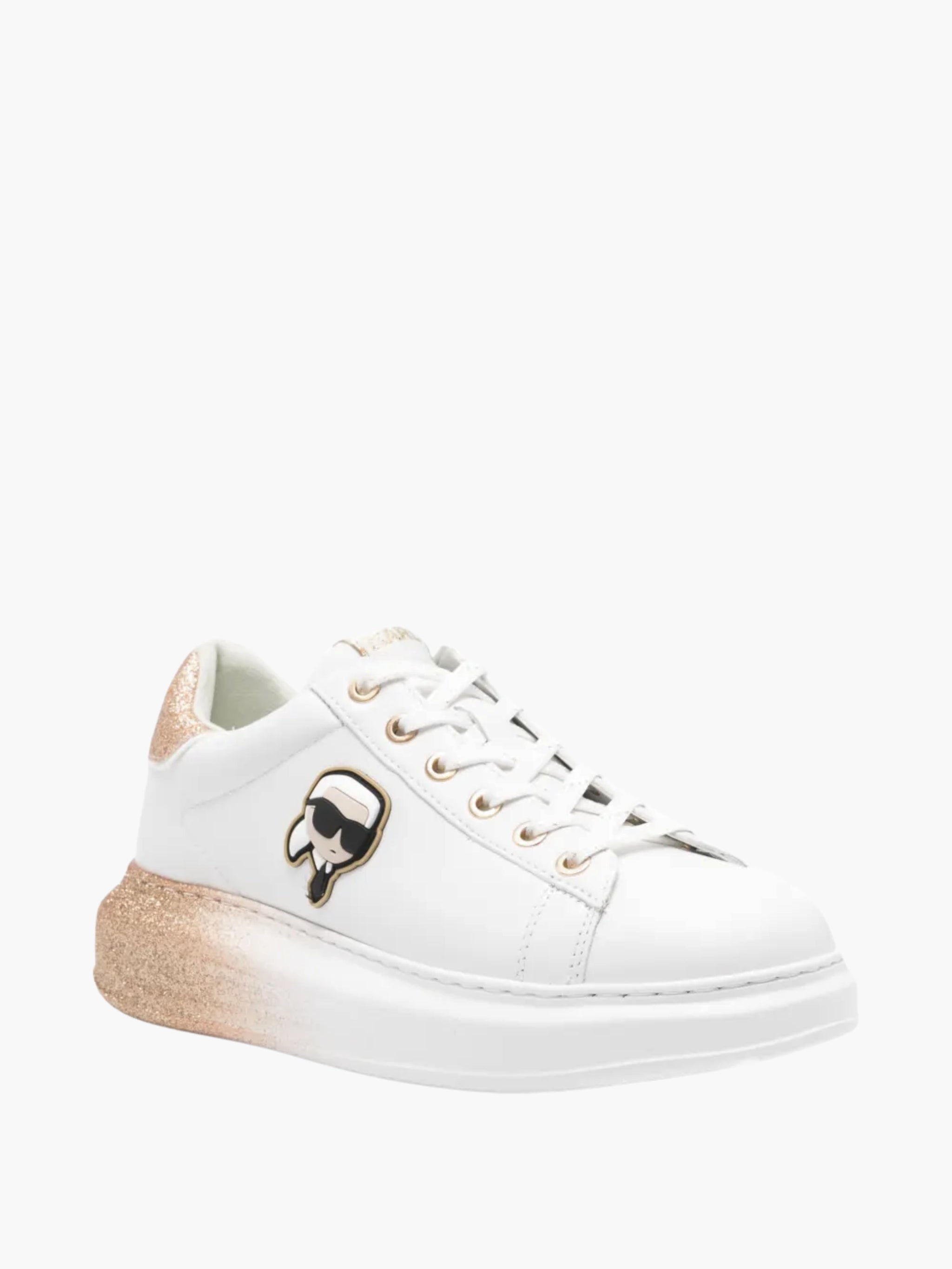 Karl Lagerfeld Sneaker KLL300 Kapri Ombre Nft Lo Lace White Lthr W/Gold