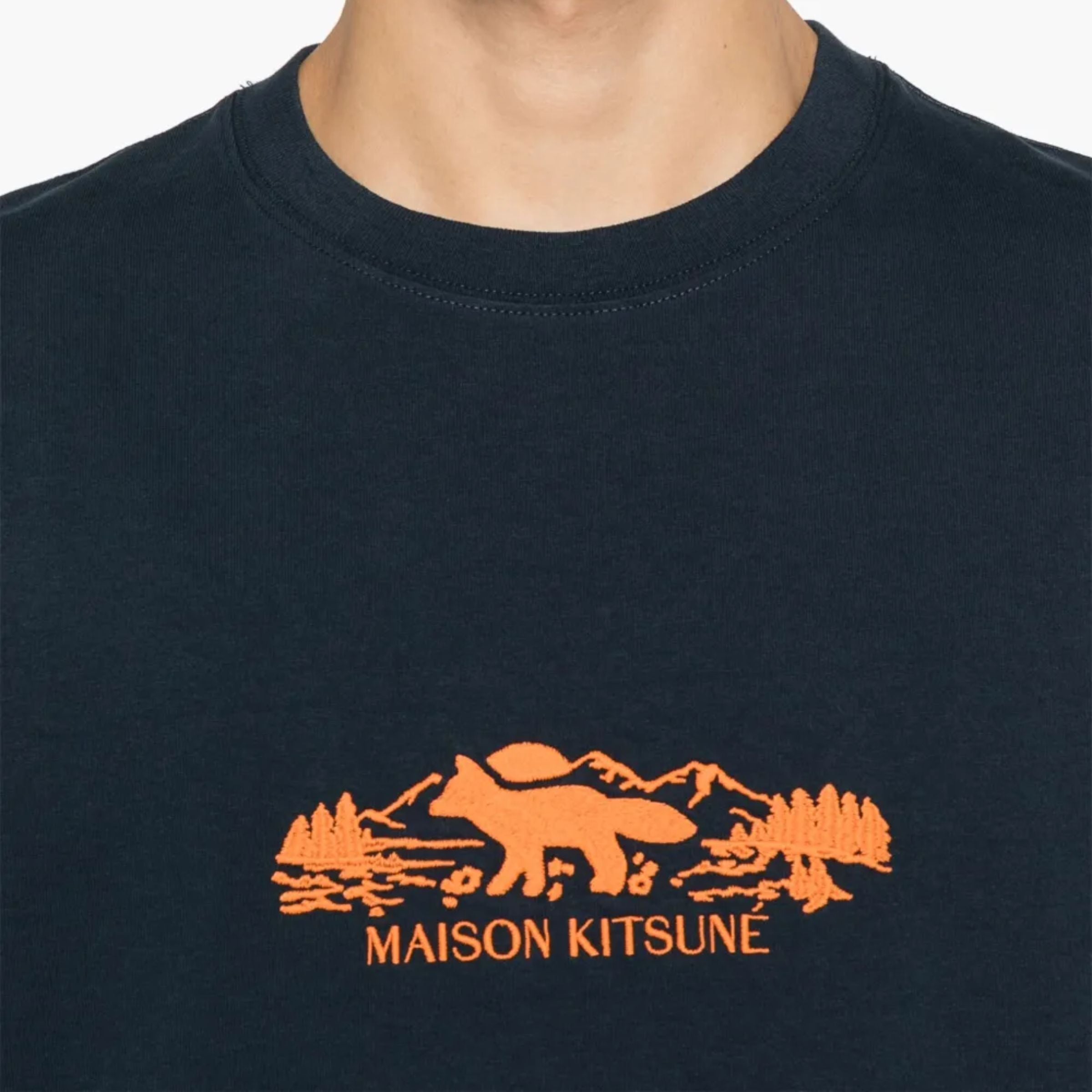 Maison Kitsune T-Shirt Outdoor Profile Box Navy