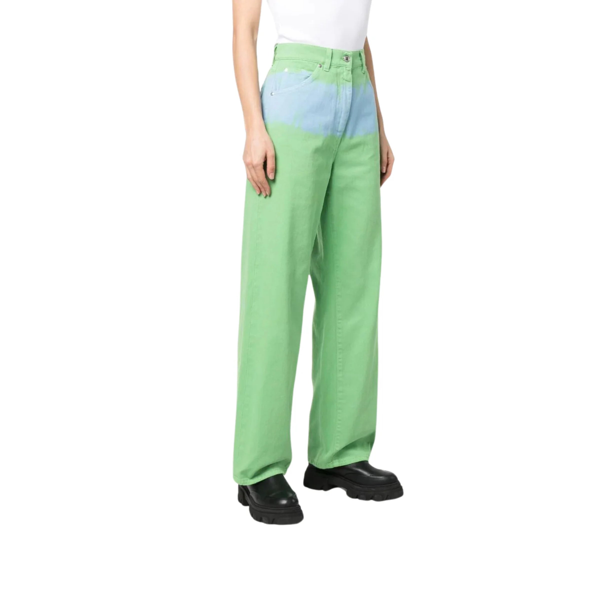 Msgm Jeans Two Tone Green-Blue