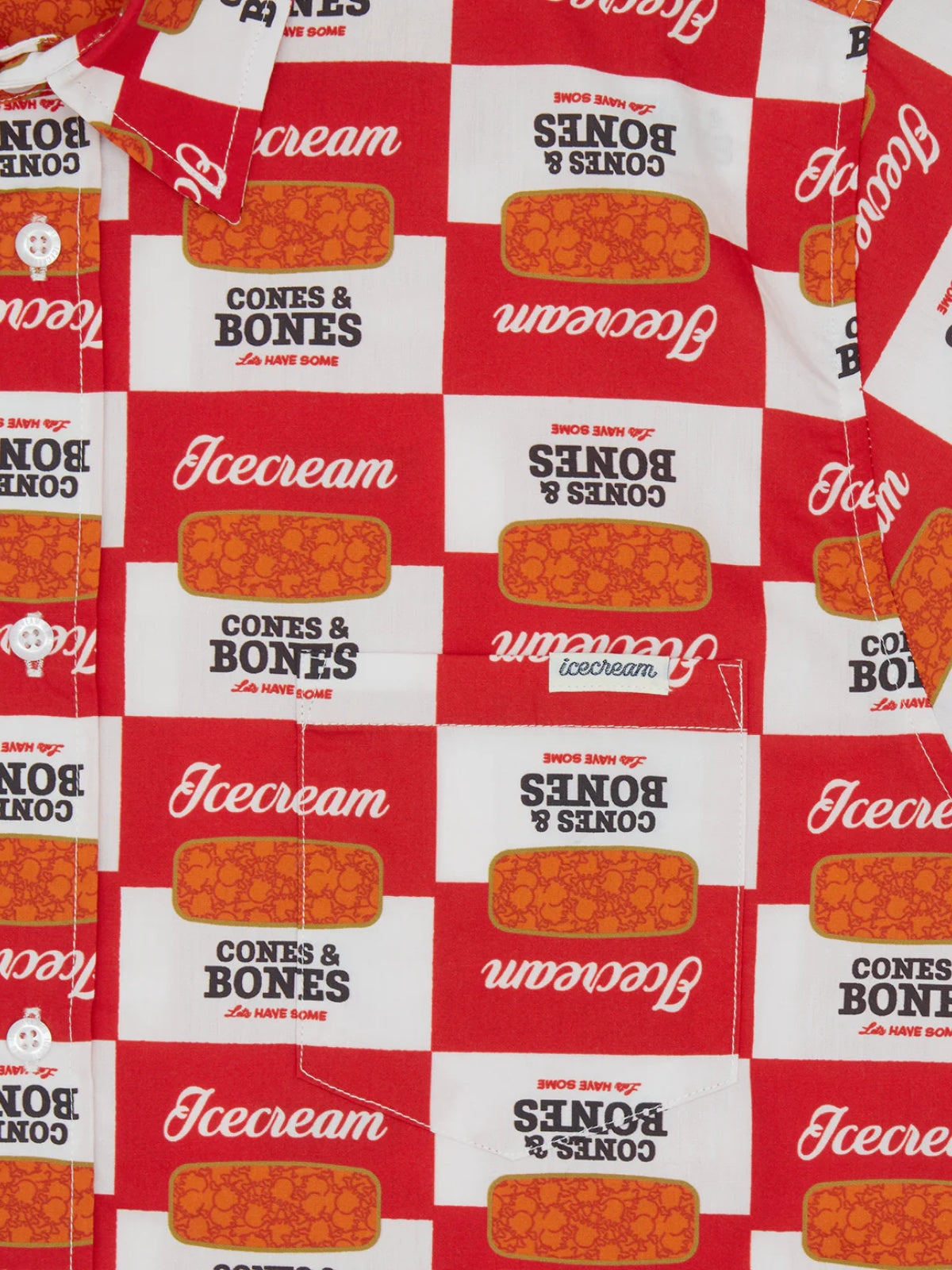 Ice-Cream Shirt Canned Goods White-Red