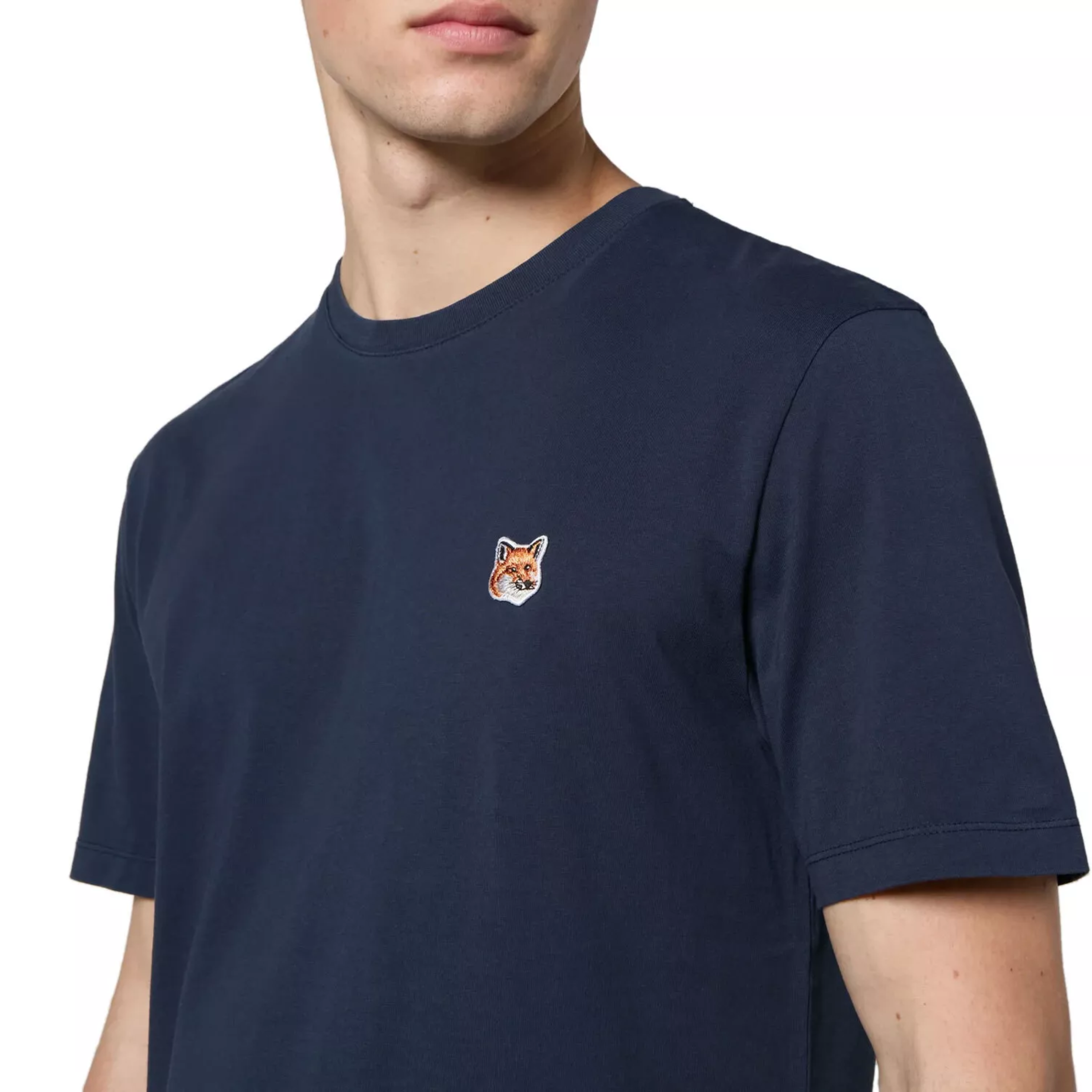 Maison Kitsune T-Shirt Fox Head Patch Ink Blue