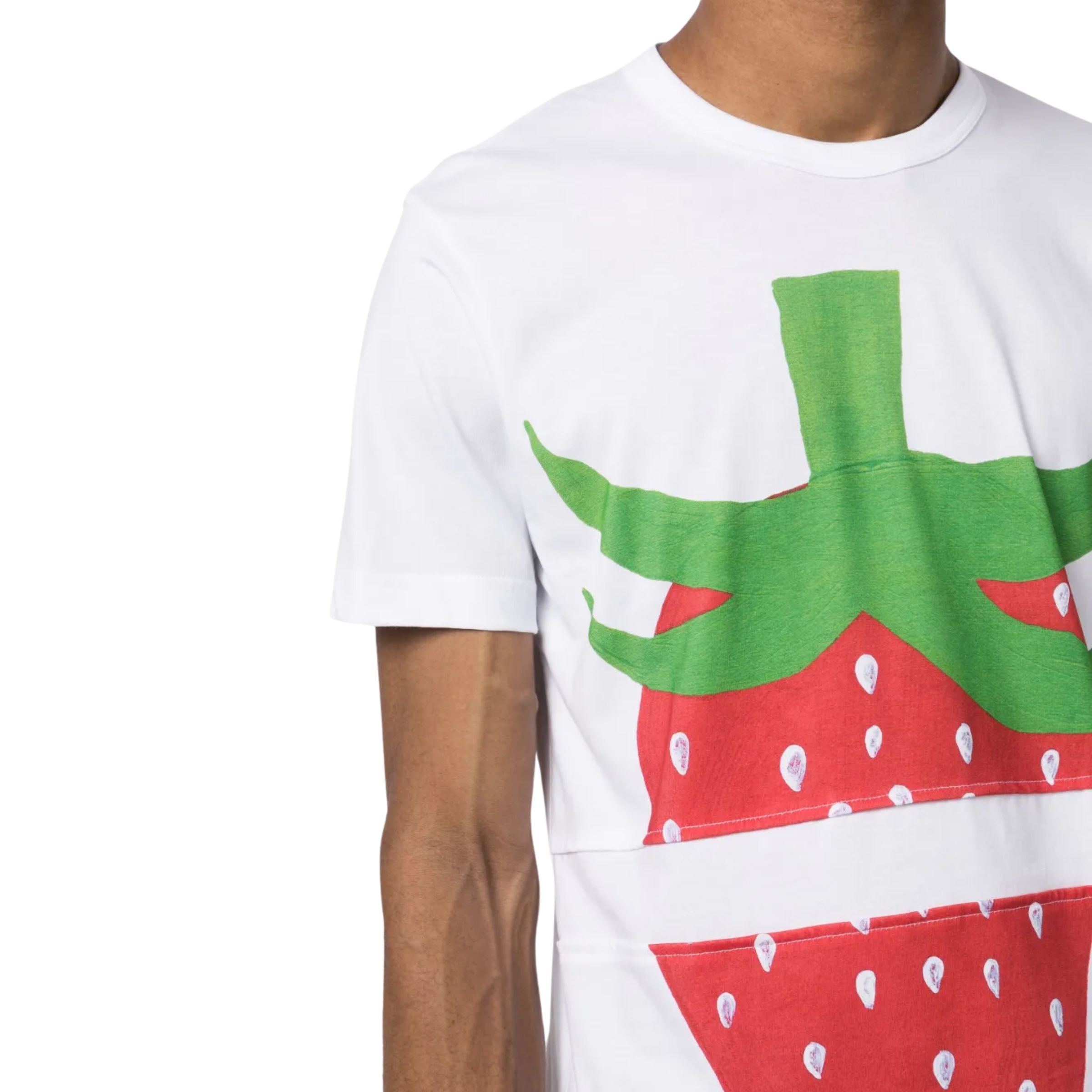 Comme Des Cargons T-Shirt Strawberry White