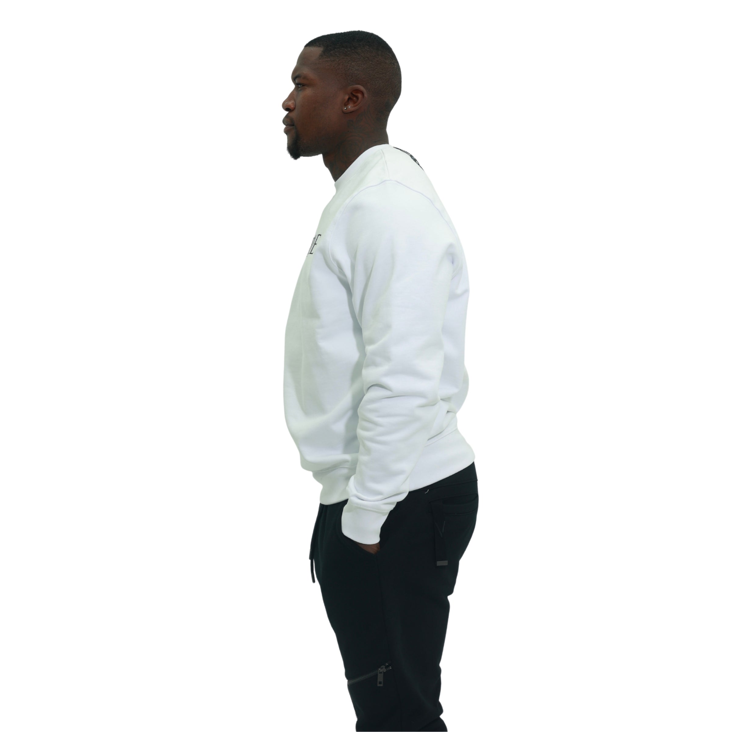 Capone Sweater Back Embroidered Print White