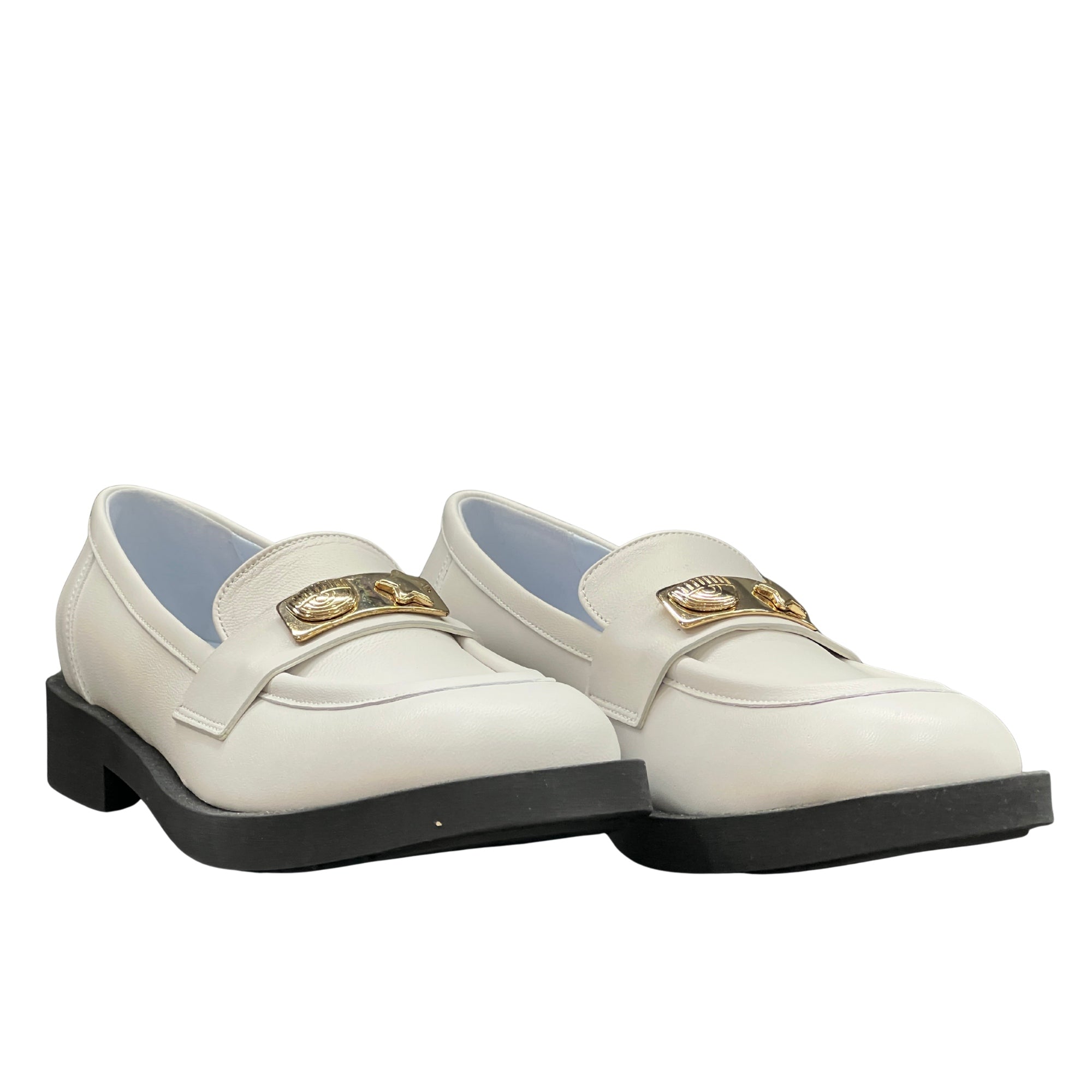 Chiara Ferragni Ladies Sneaker Mocassino Eyestar Lock Shoe White