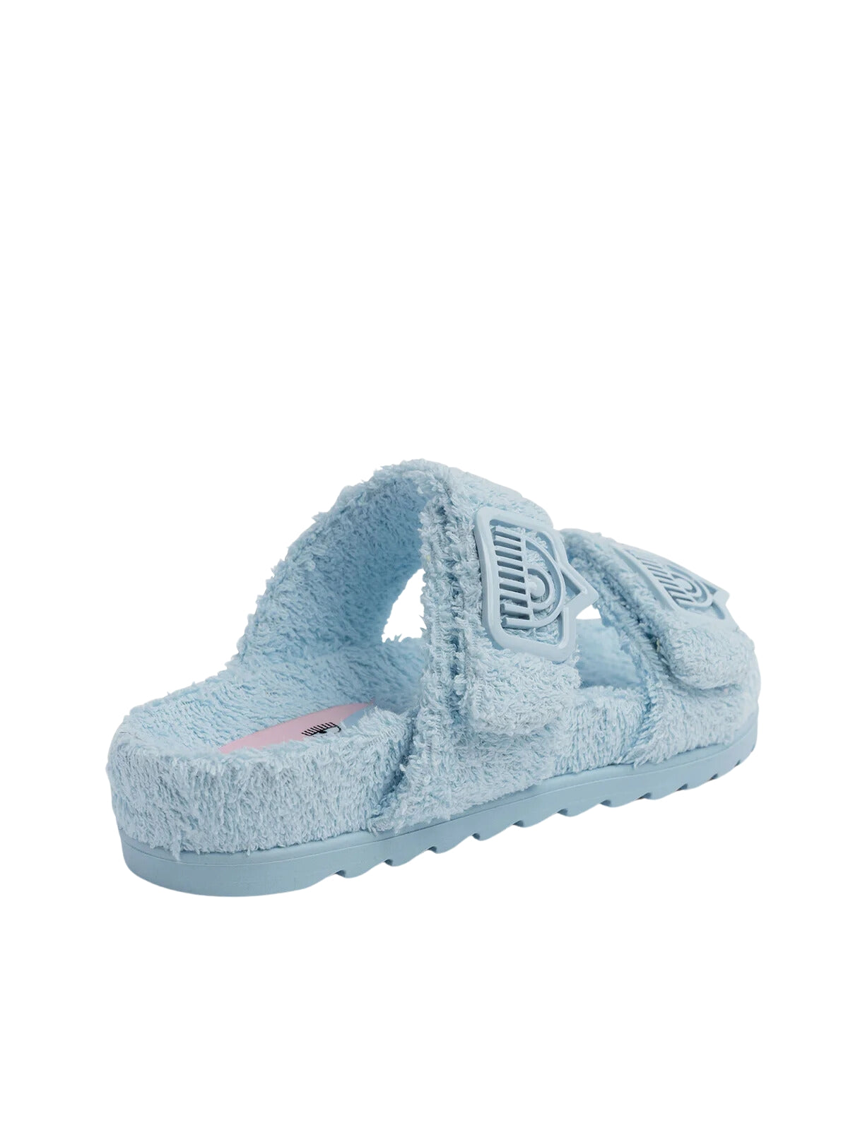Chiara Ferragni Slides Eyelike Buckle Sponge Light Blue