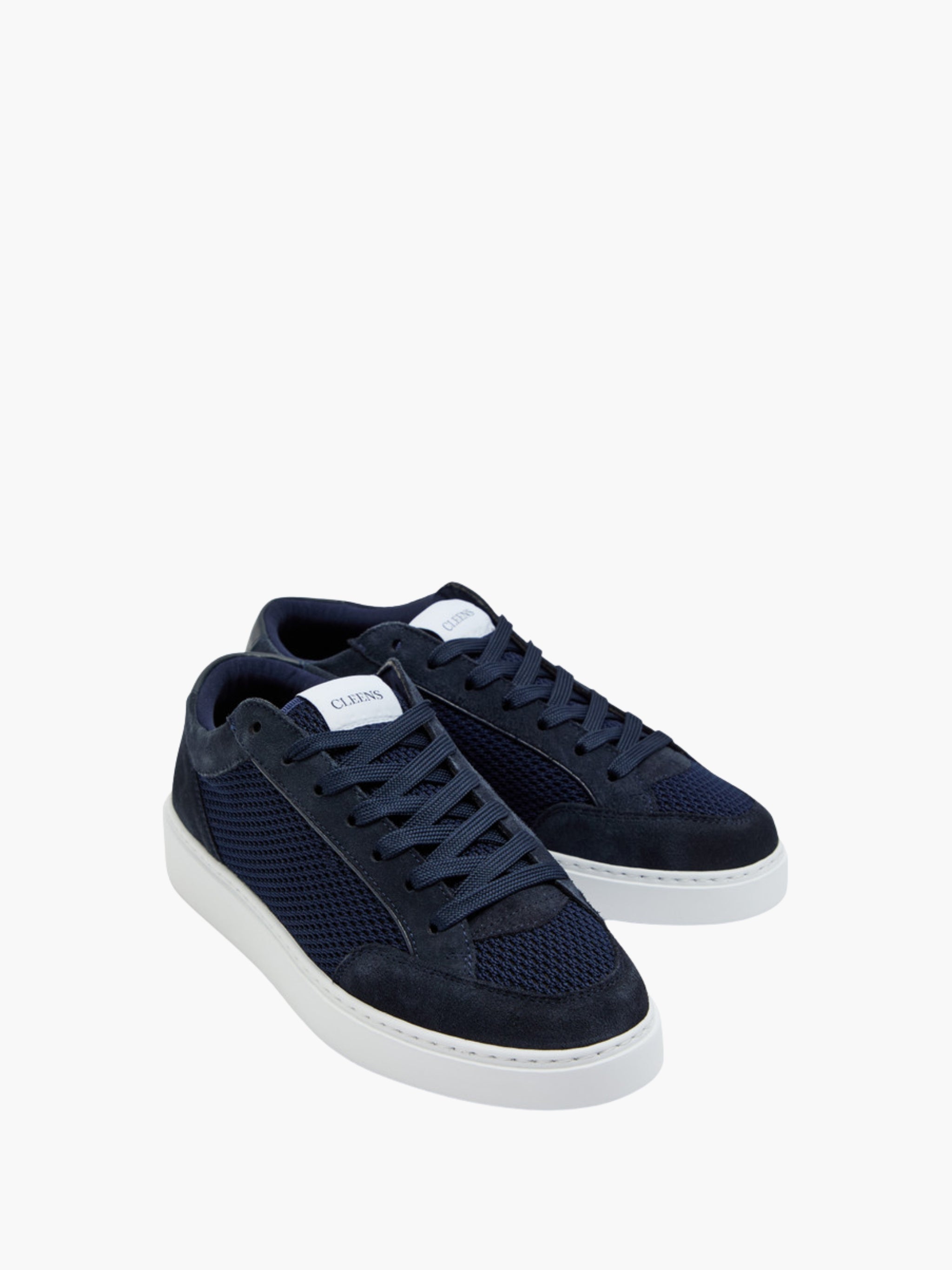 Cleens Sneakers C24 Mesh Suede Lace Up Midnight Blue
