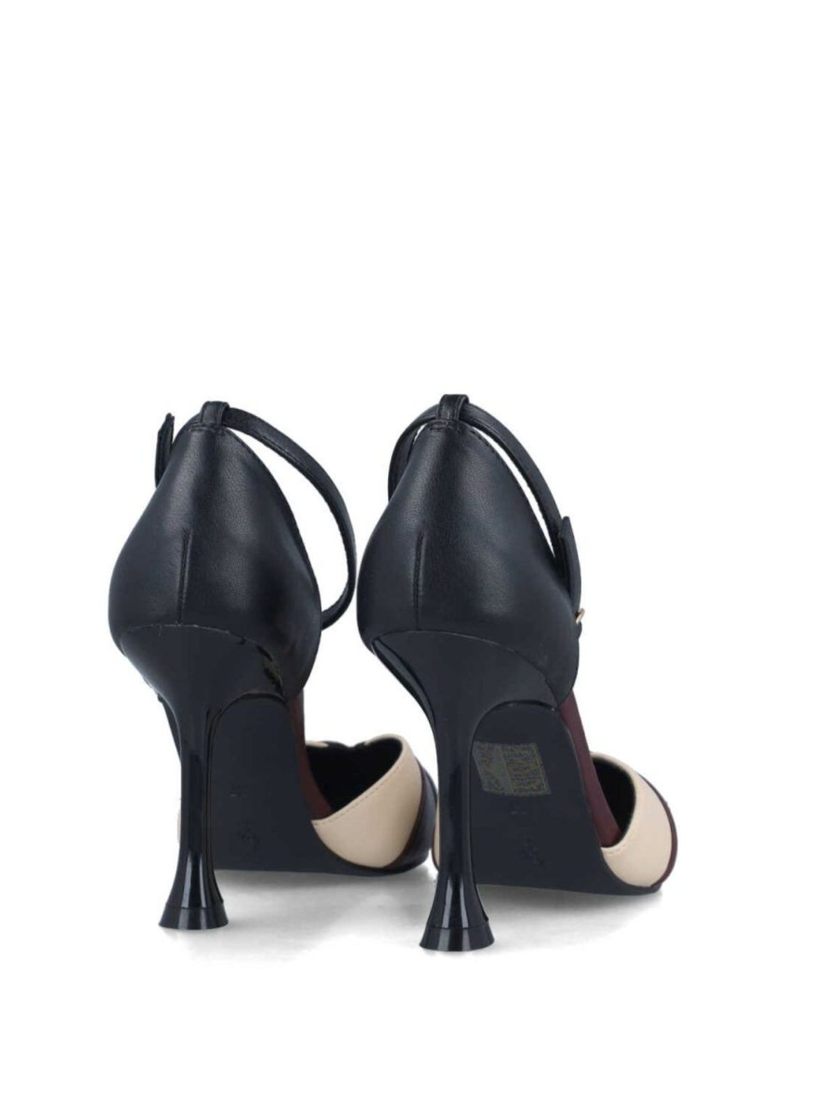 Menbur Heels Spool Heel Black-Plum-Peach