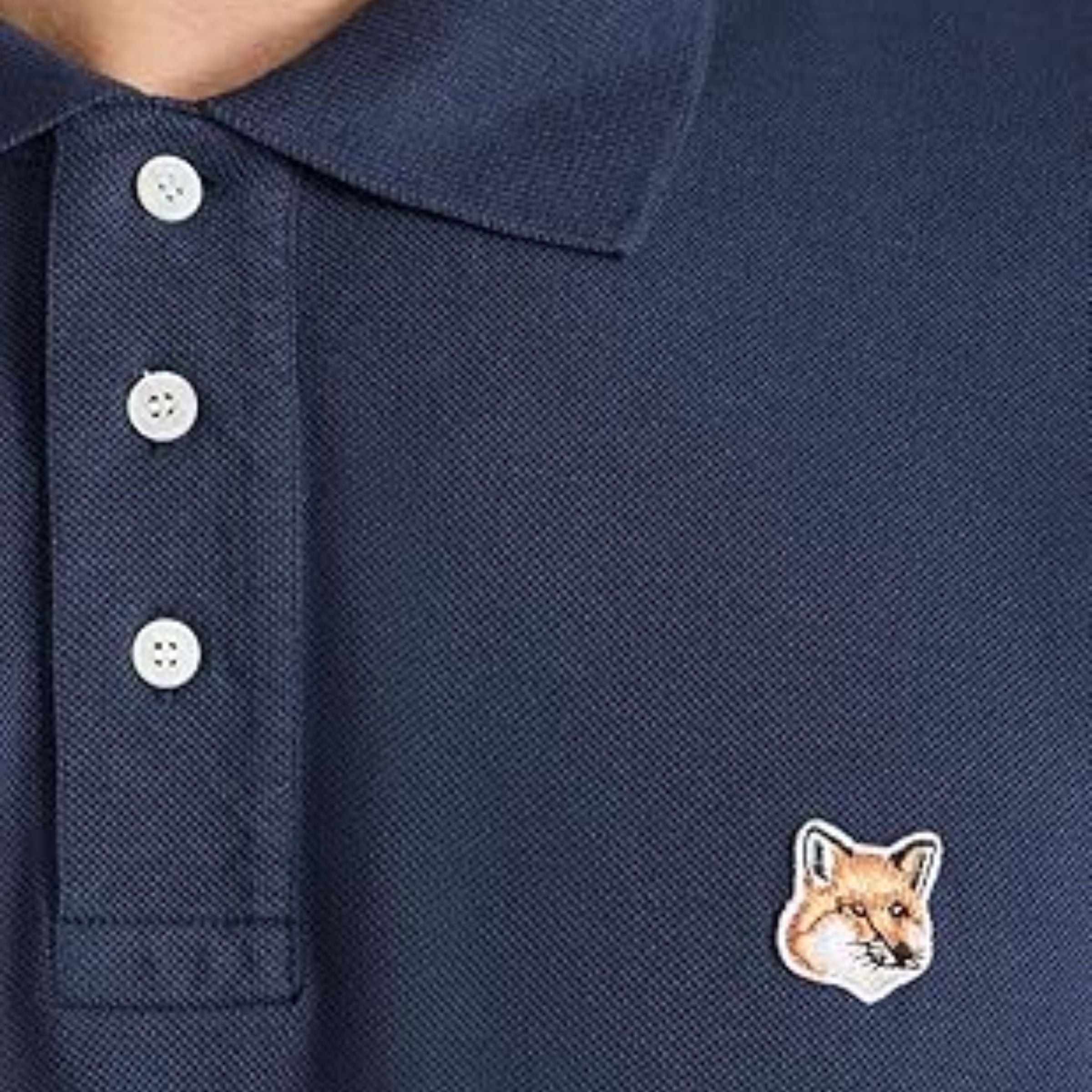 Maison Kitsune Golfer Fox Head Patch Ink Blue
