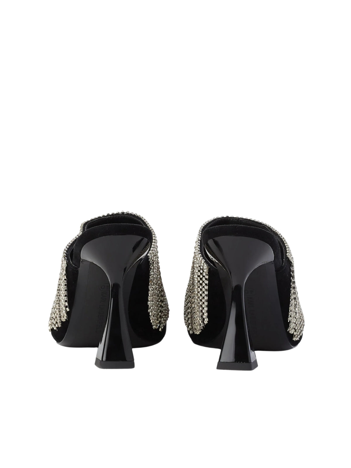 Karl Lagerfeld Heel Fringe Mule Black