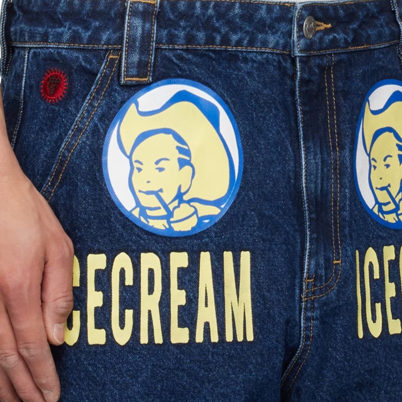 Ice Cream Jeans Cowboy Printed Denim Indigo