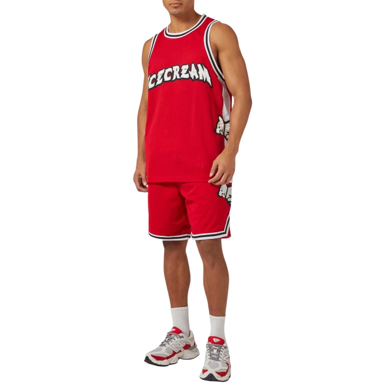 Ice Cream Baskeball Vest Applique Red-White