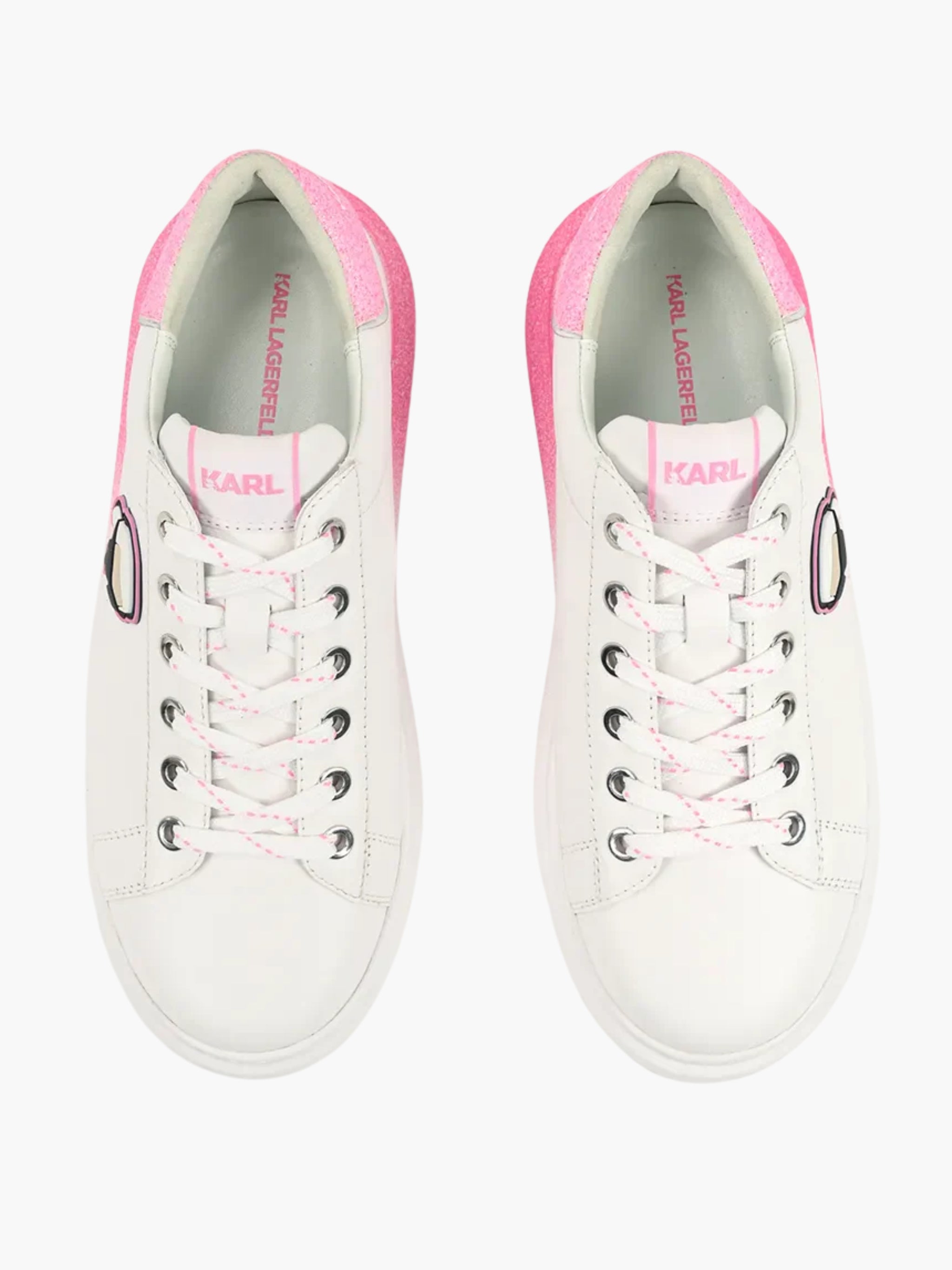 Karl Lagerfeld Sneaker KLL301 Kapri Ombre Nft Lo Lace White Lthr W/Pink