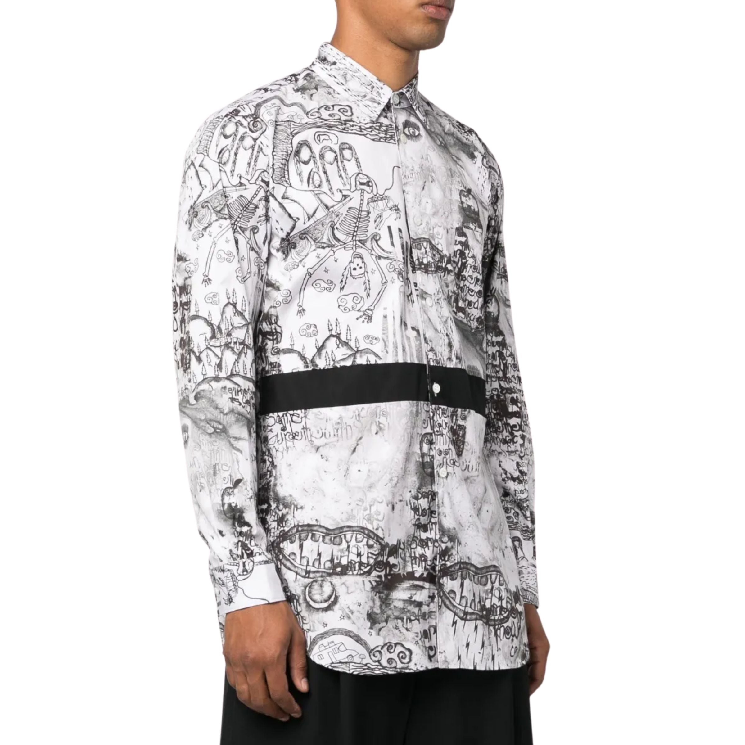 Comme Des Garcons Shirt Floral Black