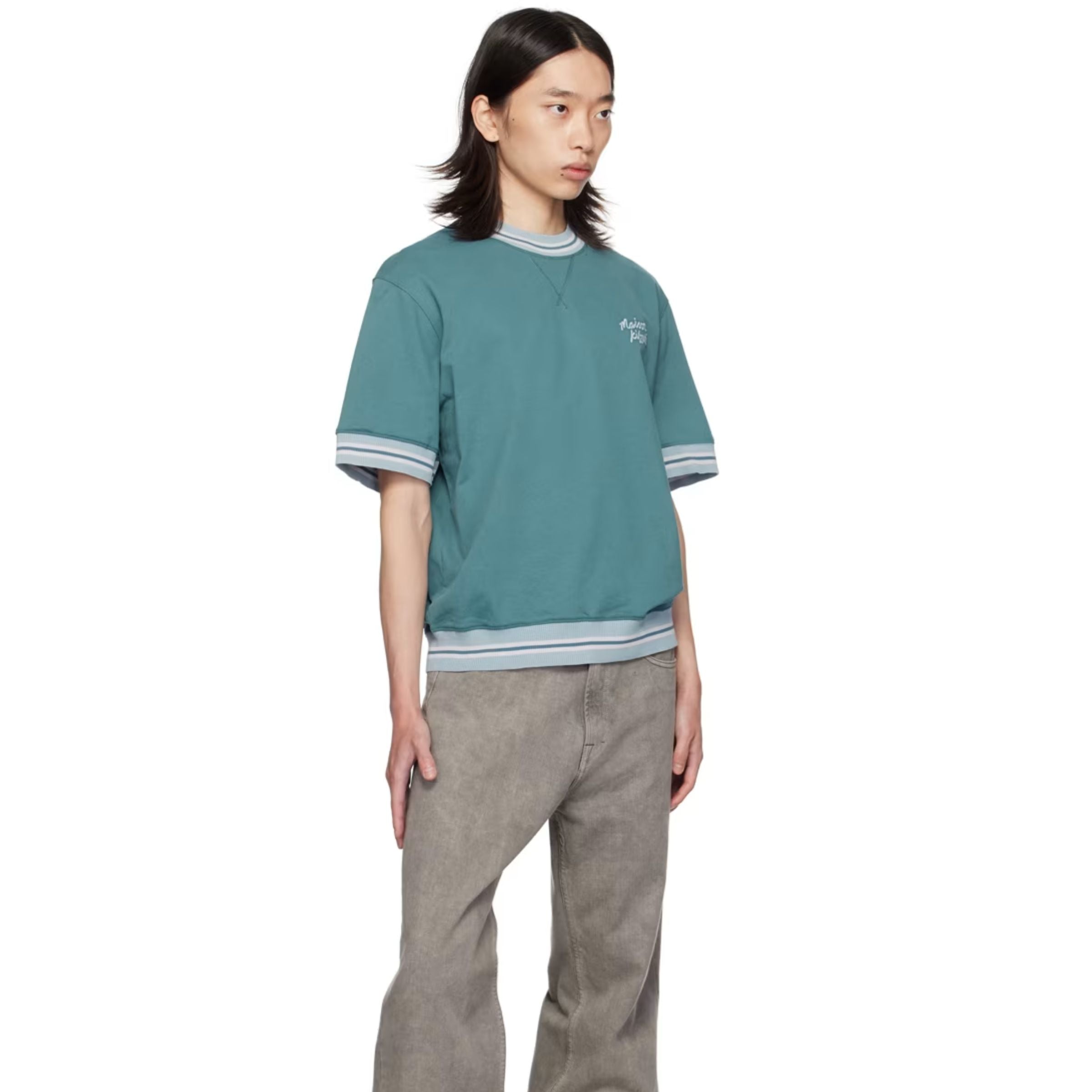 Maison Kitsune T-Shirt Oversize Lake Blue