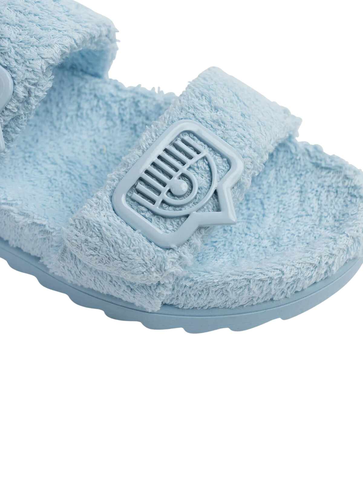 Chiara Ferragni Slides Eyelike Buckle Sponge Light Blue