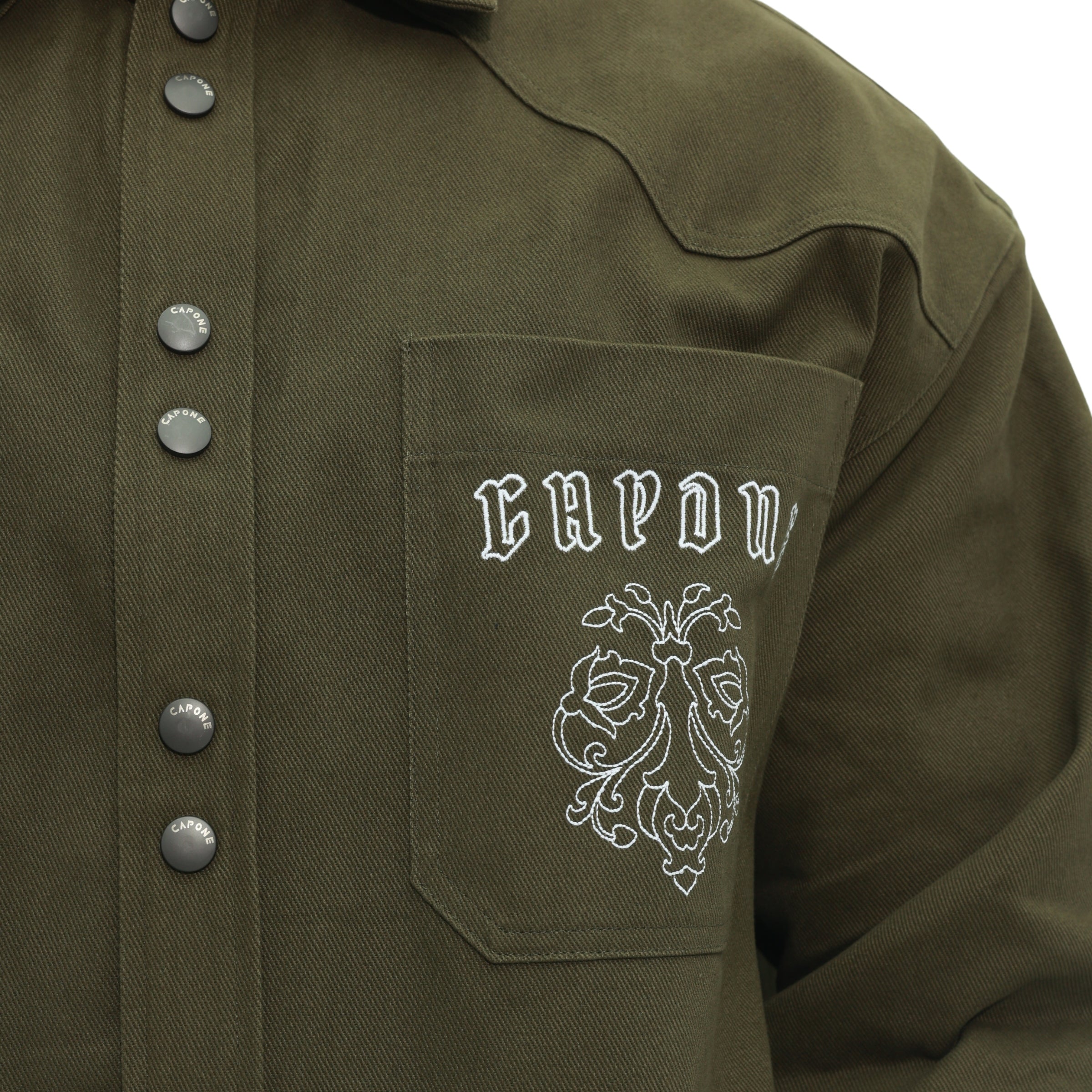 Capone Overshirt Buttoned Up Green