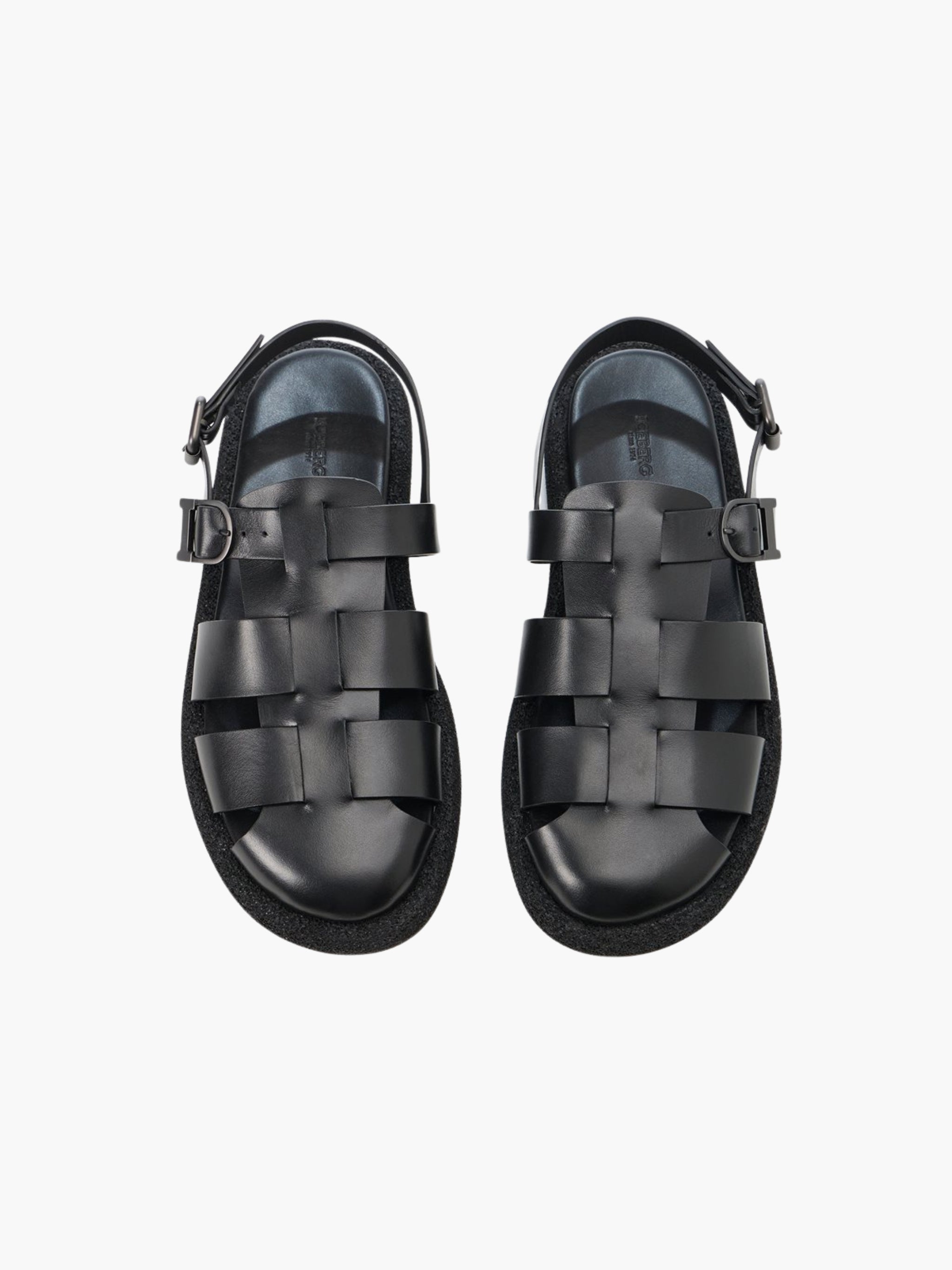 Iceburg Sandals Is18 Logo Back Strap Black