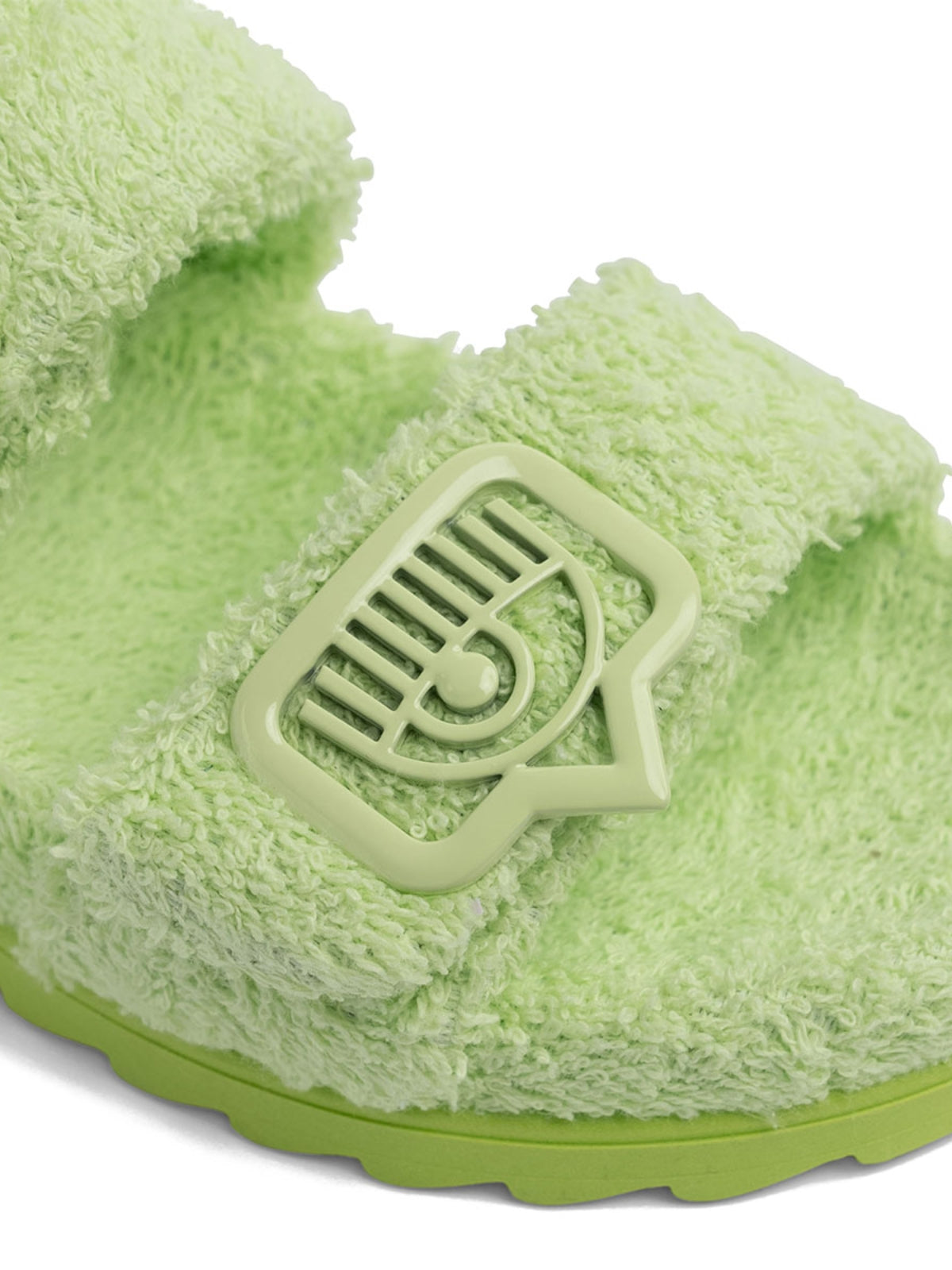 Chiara Ferragni Slides Eyelike Buckle Sponge Light Green