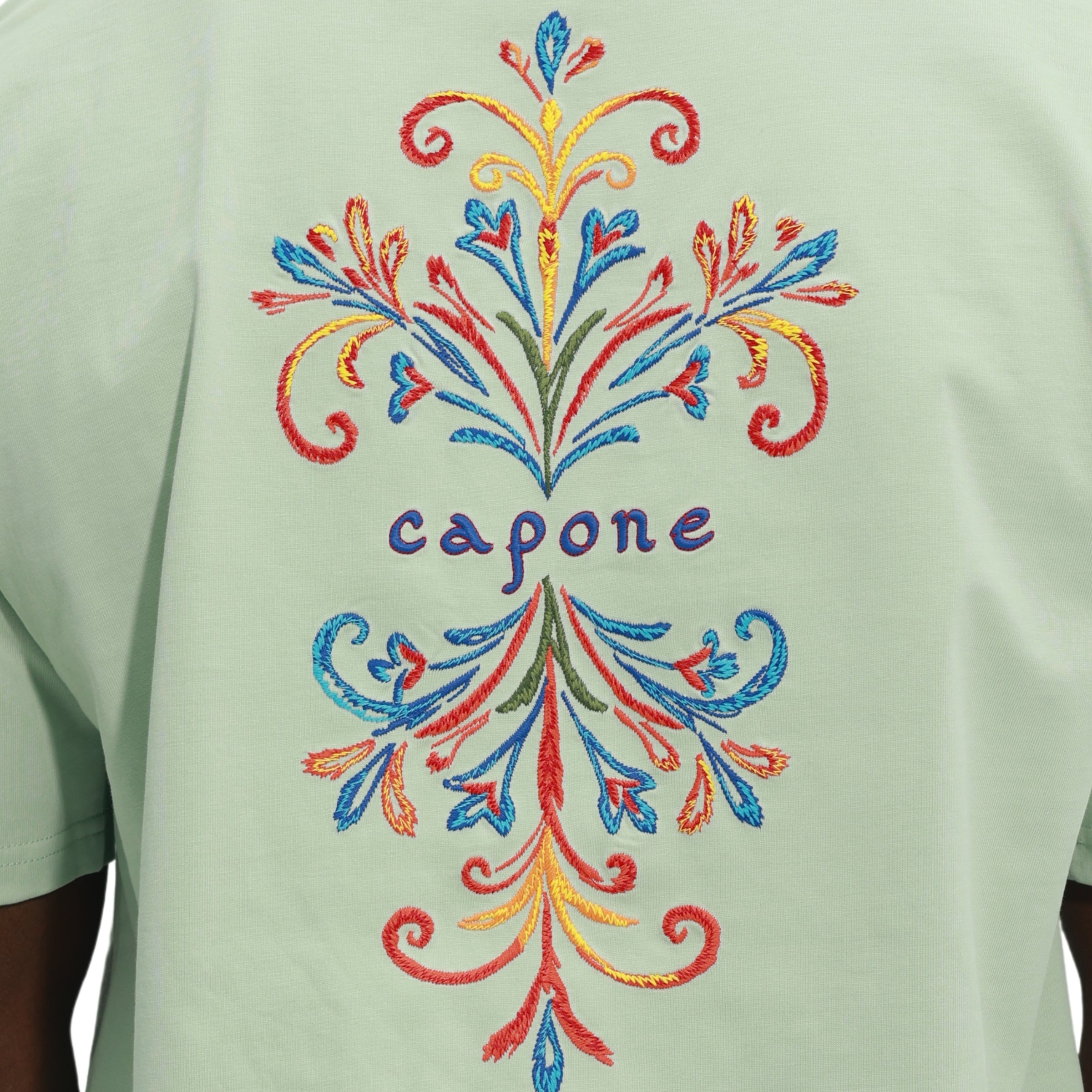 Capone T-Shirt Upside Down Double Floral Mint