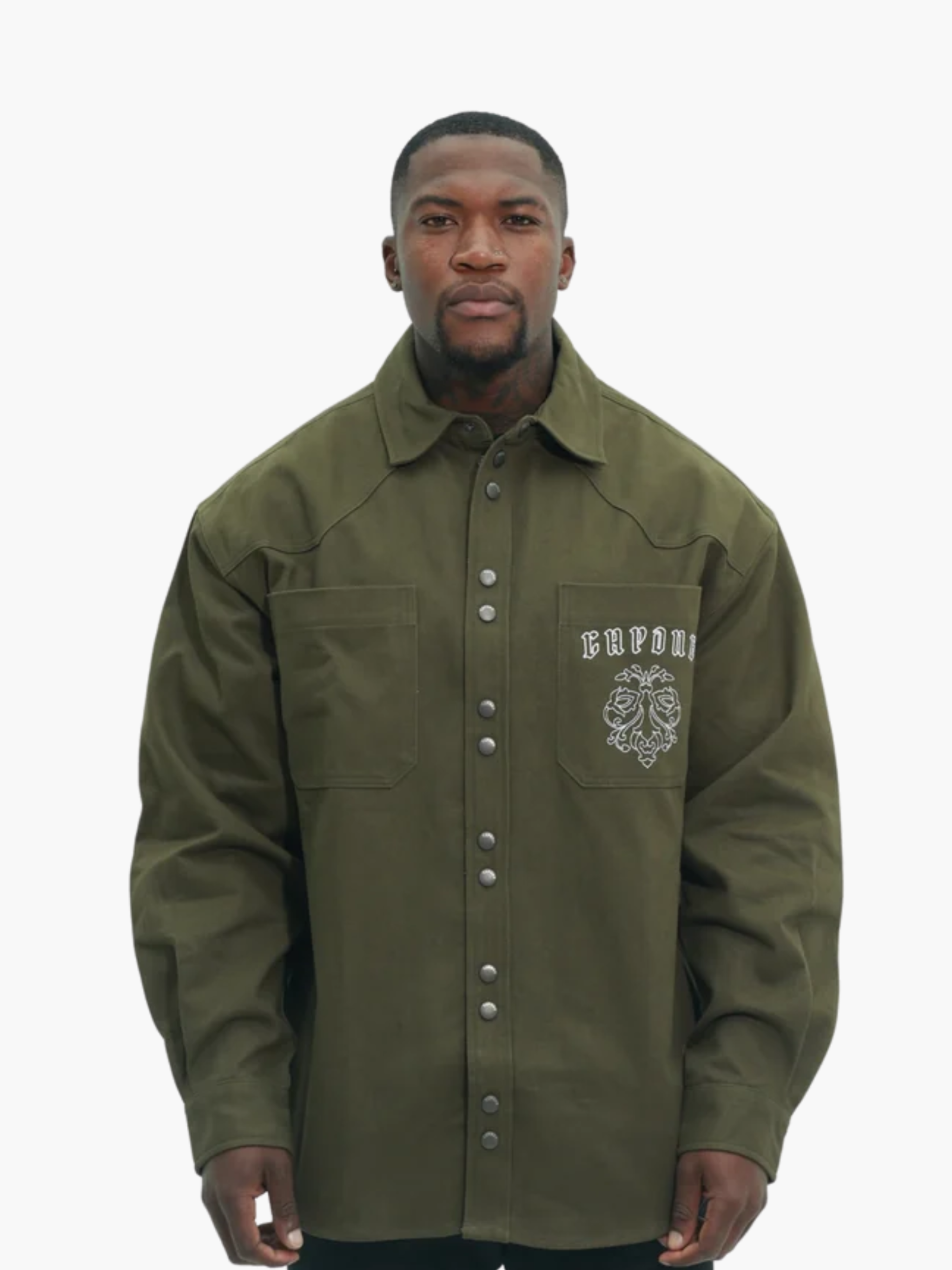 Capone Overshirt Buttoned Up Green
