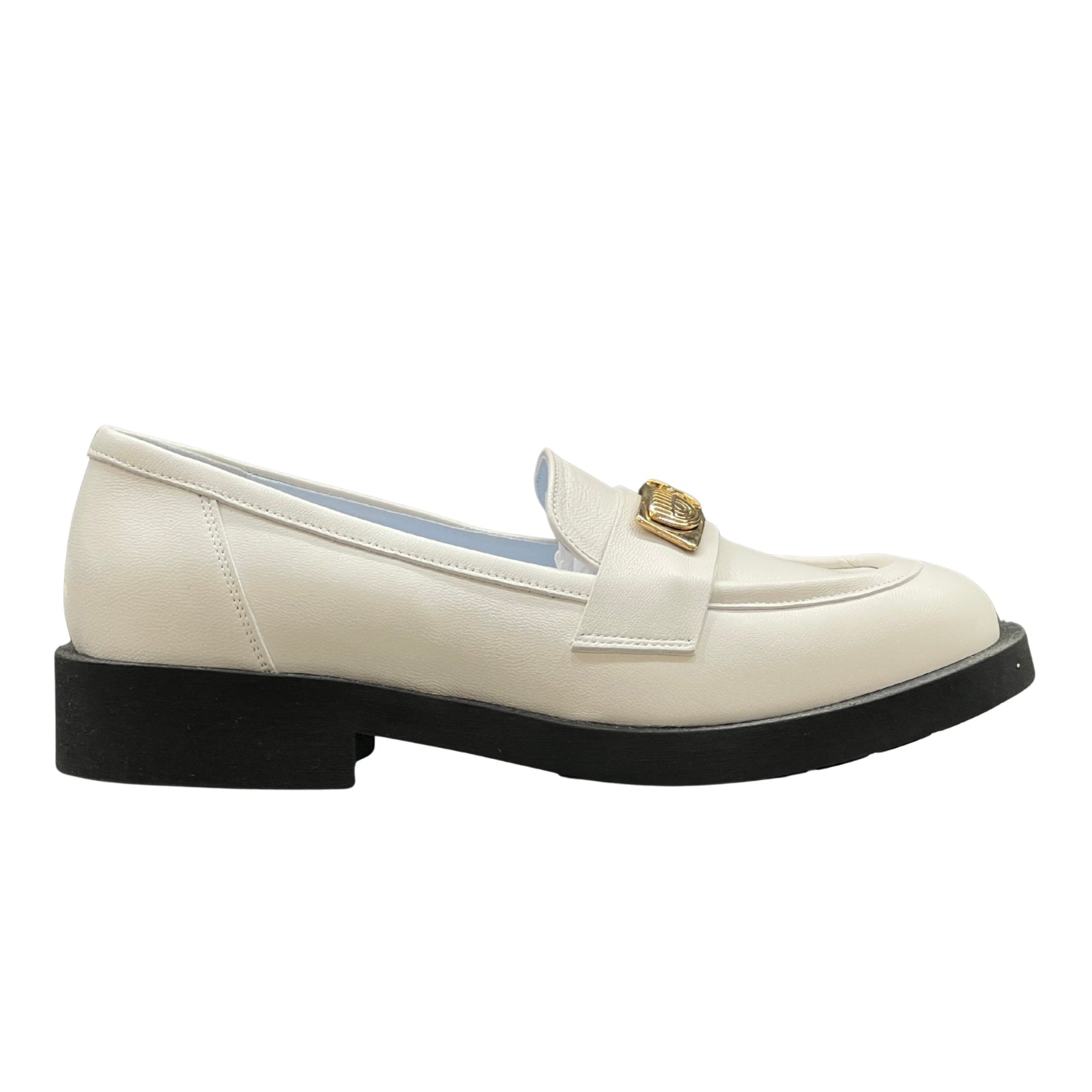 Chiara Ferragni Ladies Sneaker Mocassino Eyestar Lock Shoe White