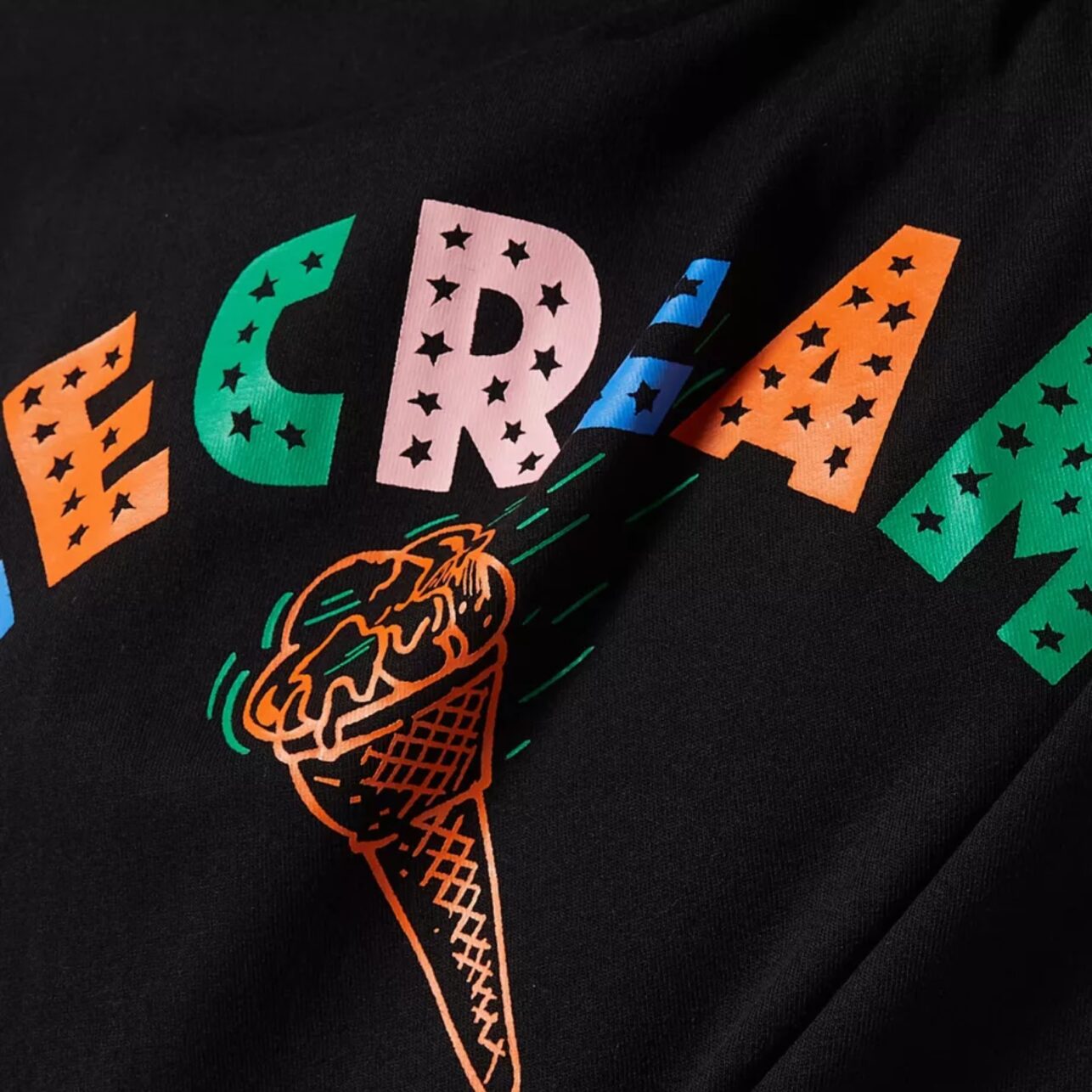 Ice Cream T-Shirt Cone Black
