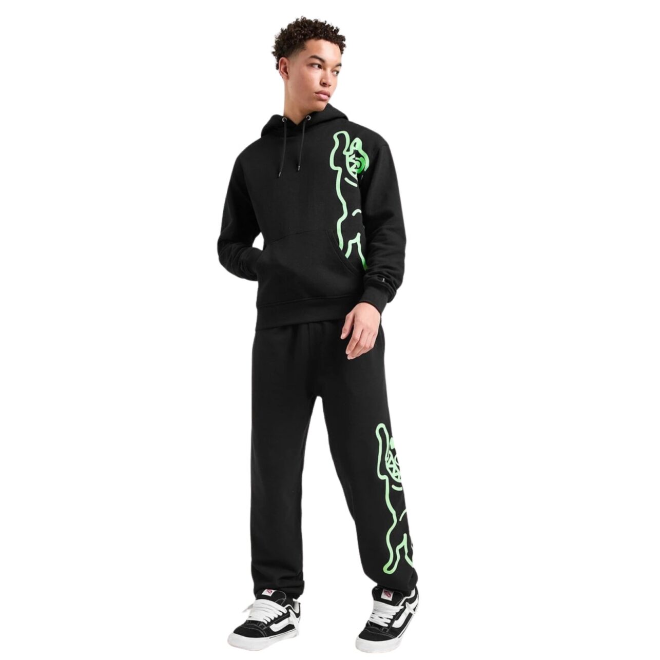 Ice Cream Sweater Hooded Running Dog Black-Green