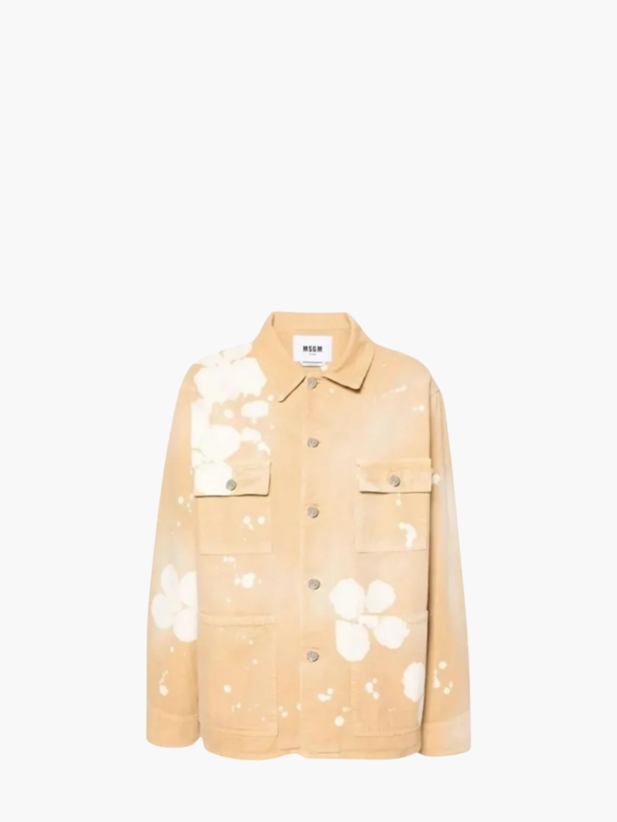 Msgm Shirt Ladies Floral Tye Dye Sand