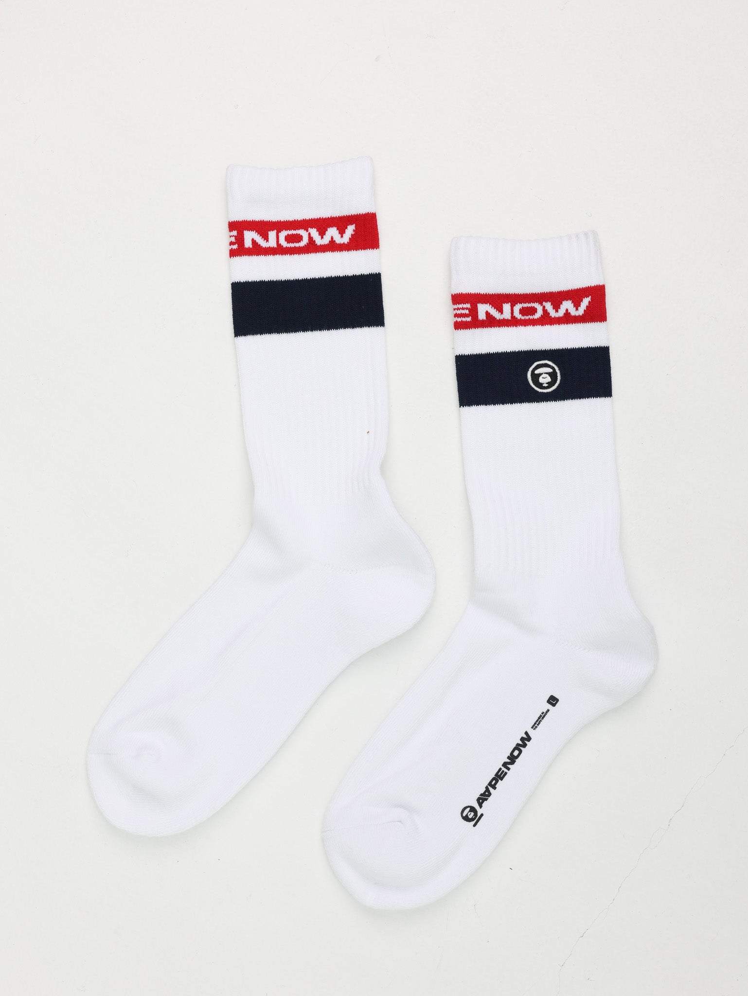 Aape Socks Logo White-Red