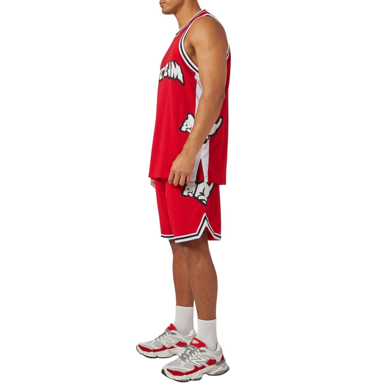 Ice Cream Basketball Shorts Applique Red-White