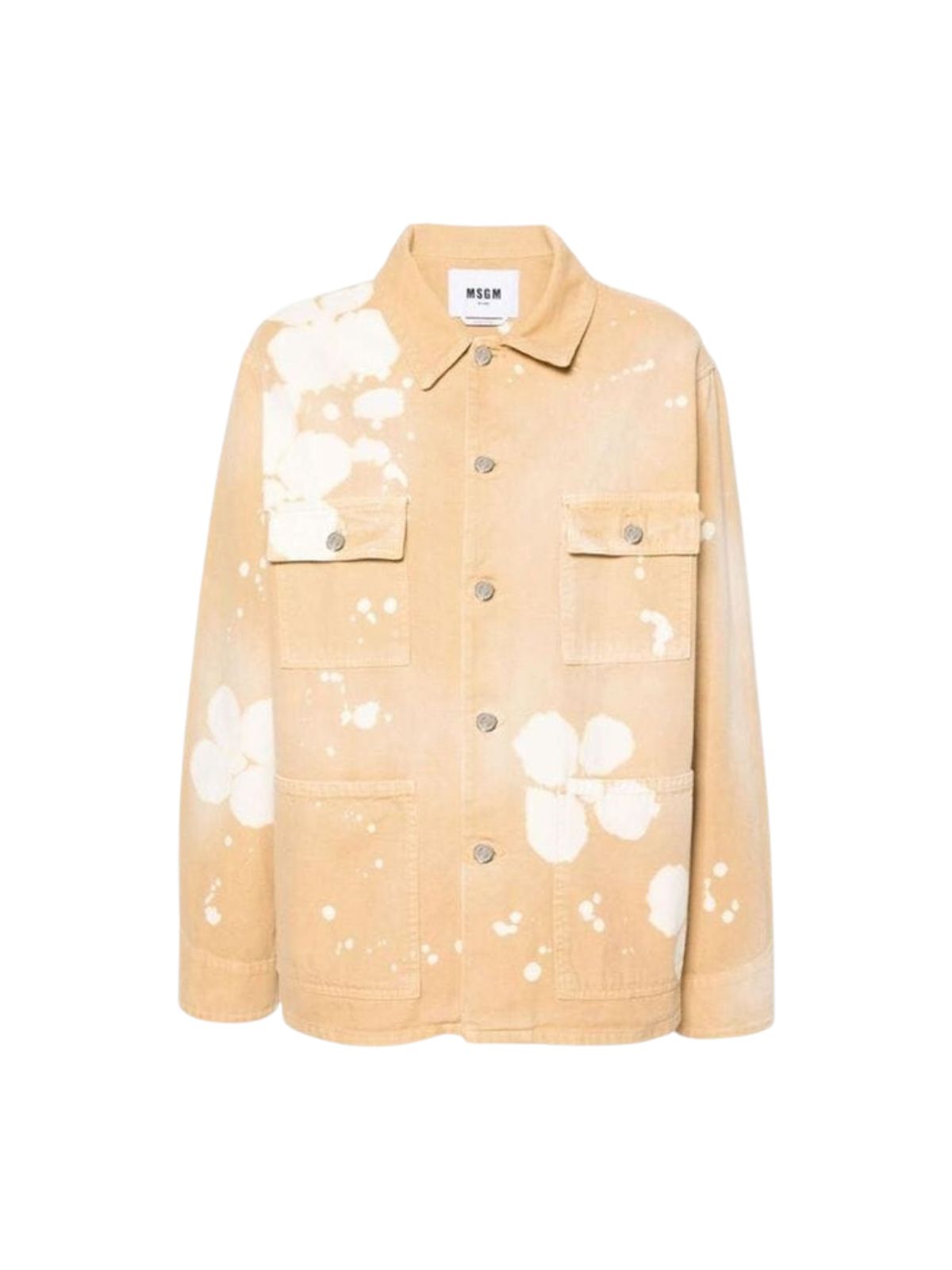 Msgm Shirt Ladies Floral Tye Dye Sand