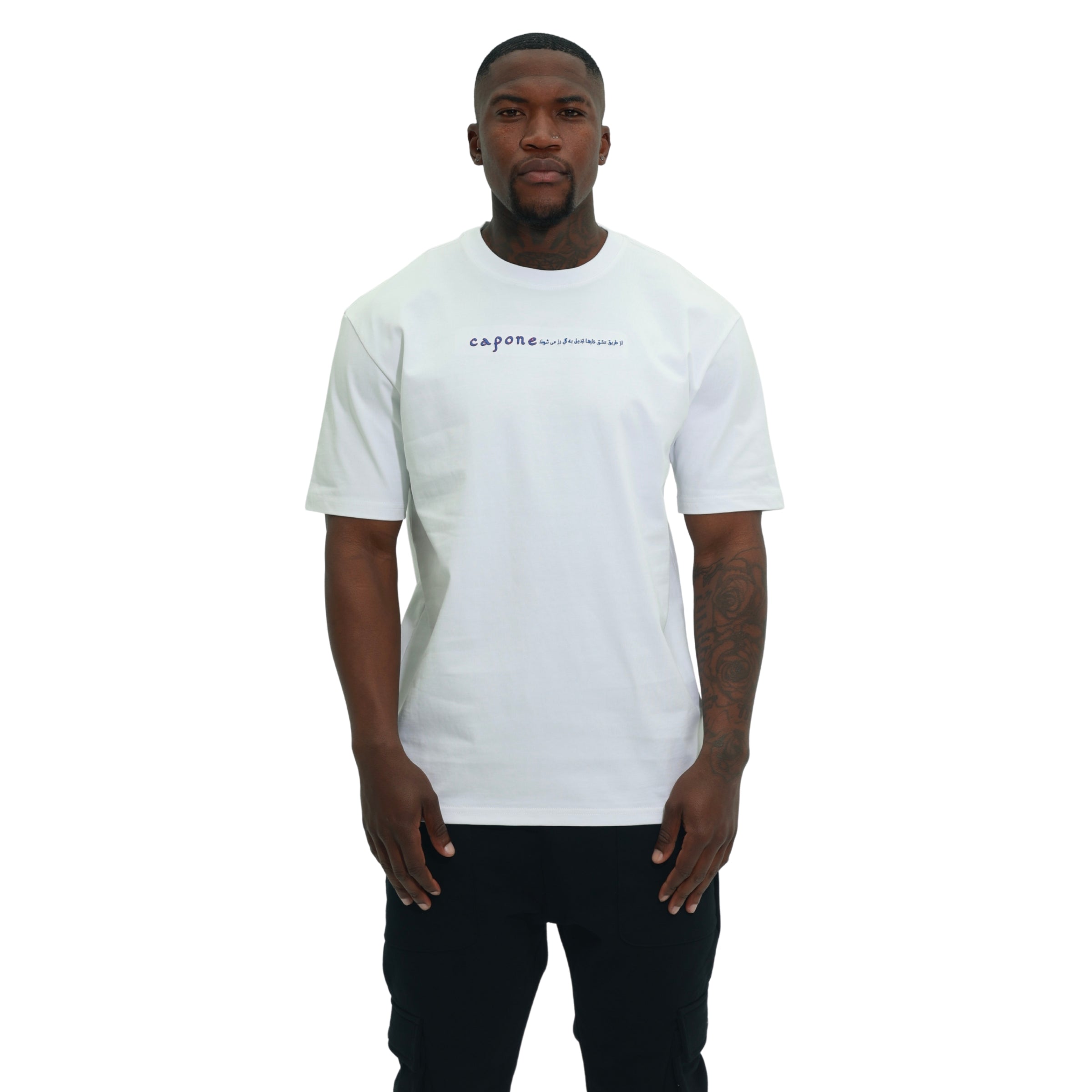 Capone T-Shirt Upside Down Double Floral White