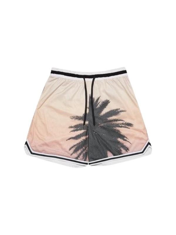 Blue Sky Inn Short Palm Print Peach-Black