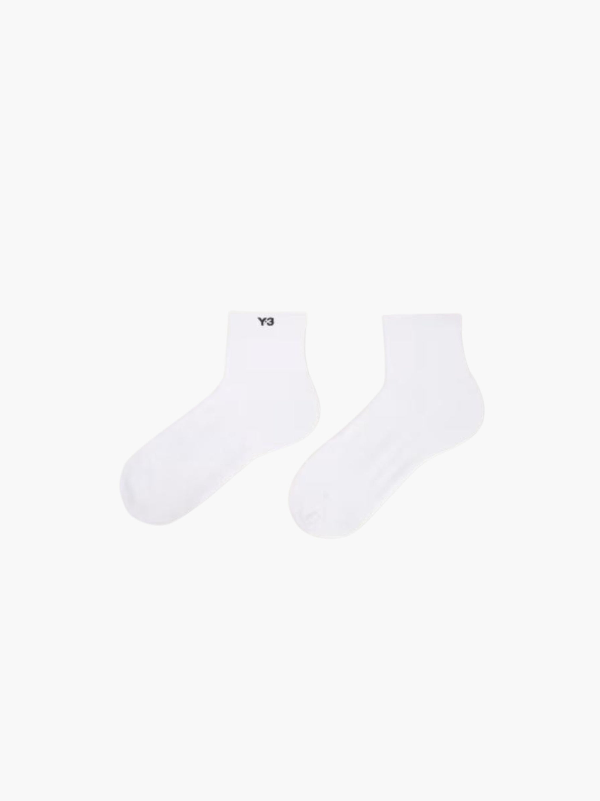 Y-3 Socks Ankle Black Logo White