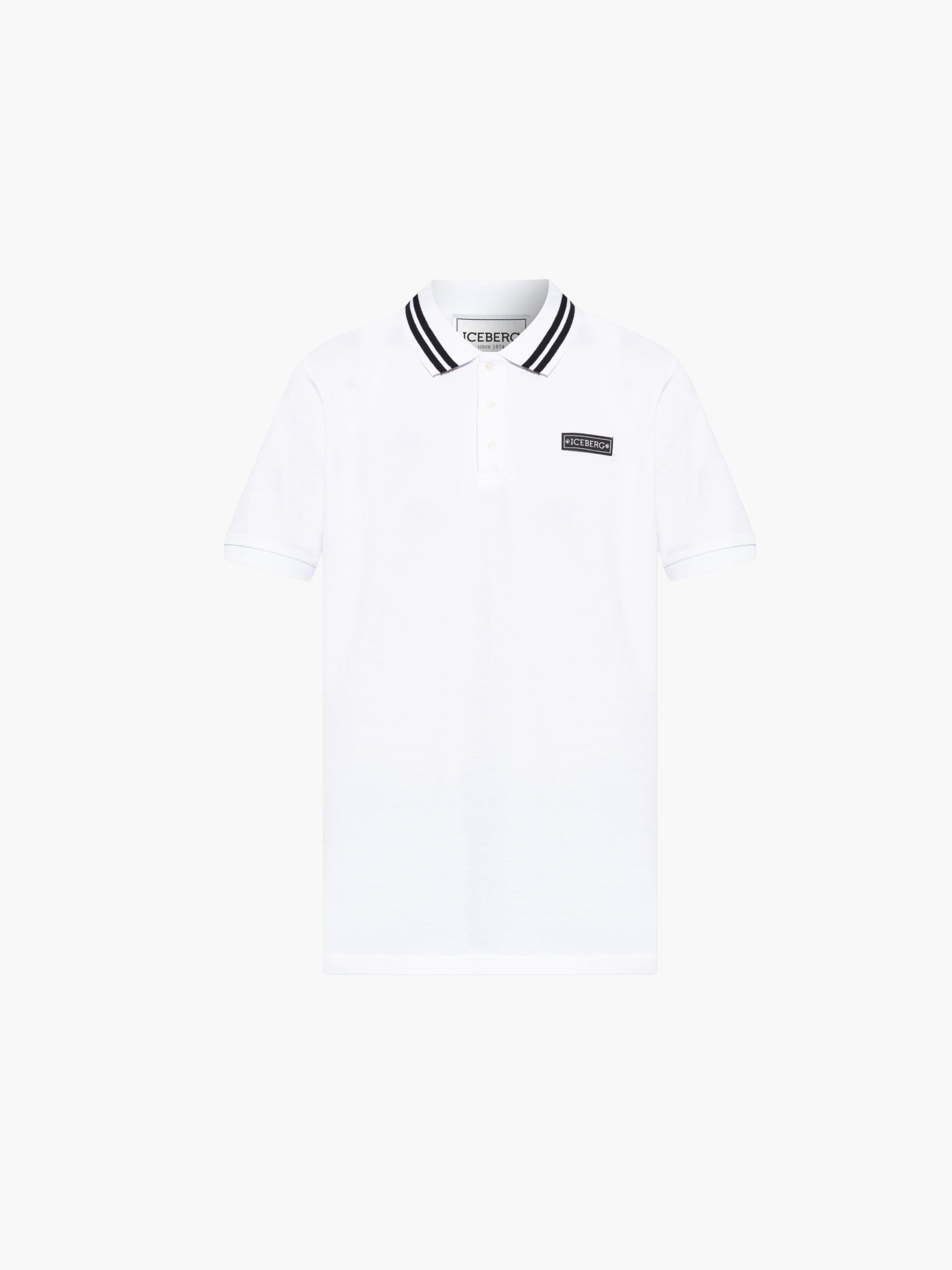 Iceberg Golfer Collar Button Logo White