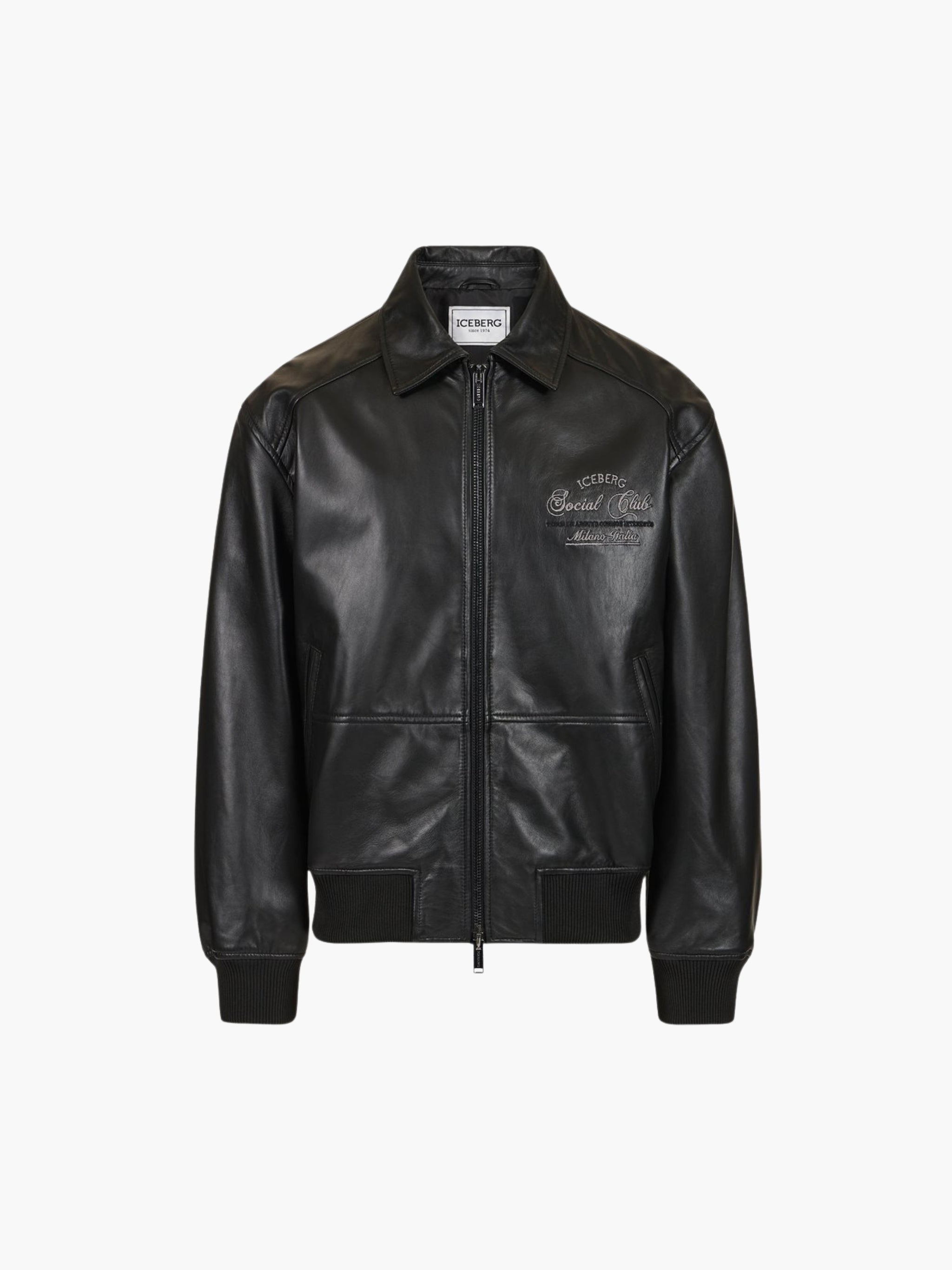 Iceberg Jacket Leather Social Club Black