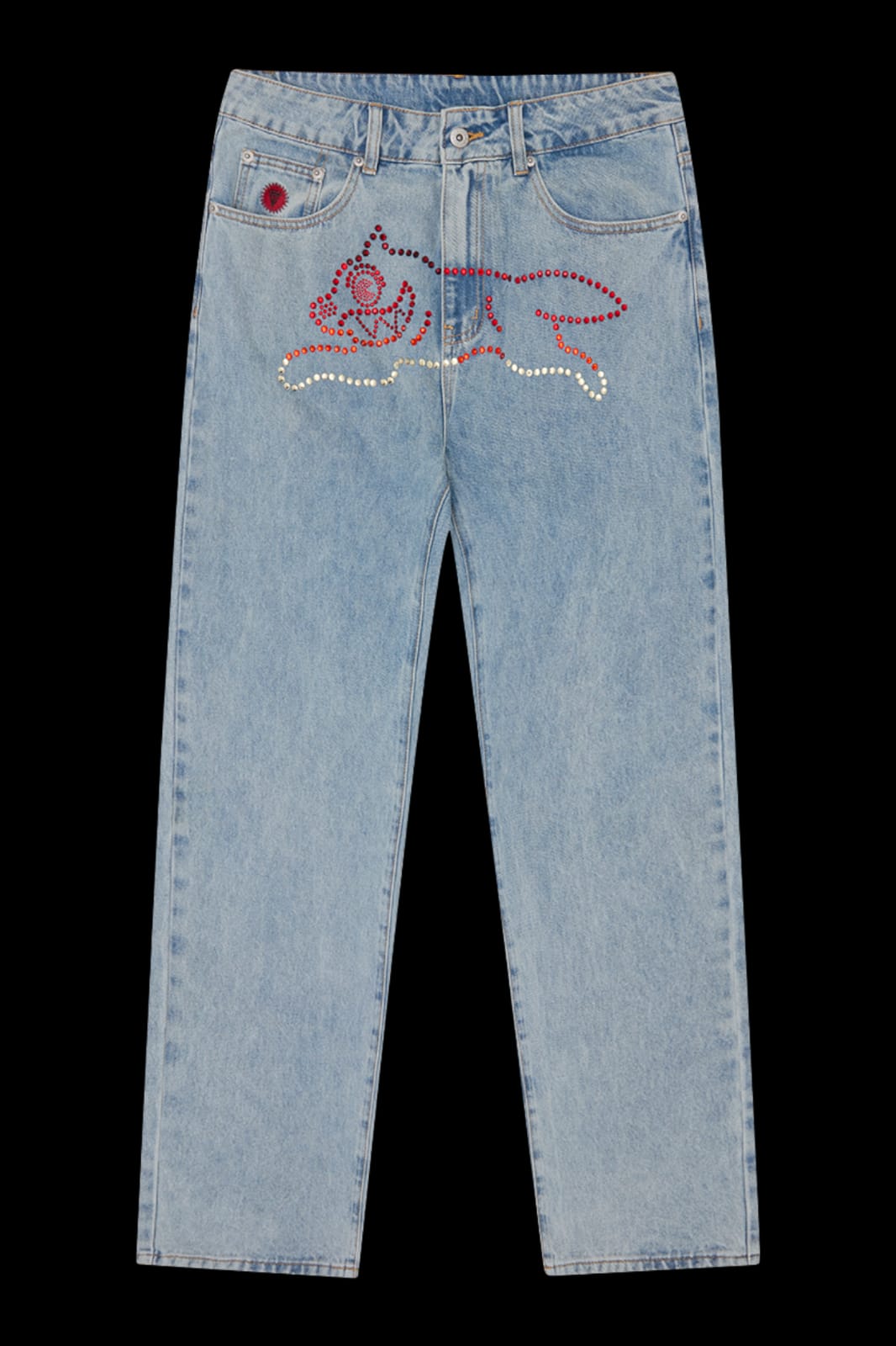 Ice-cream Jeans Crystal Dog Denim Light Wash
