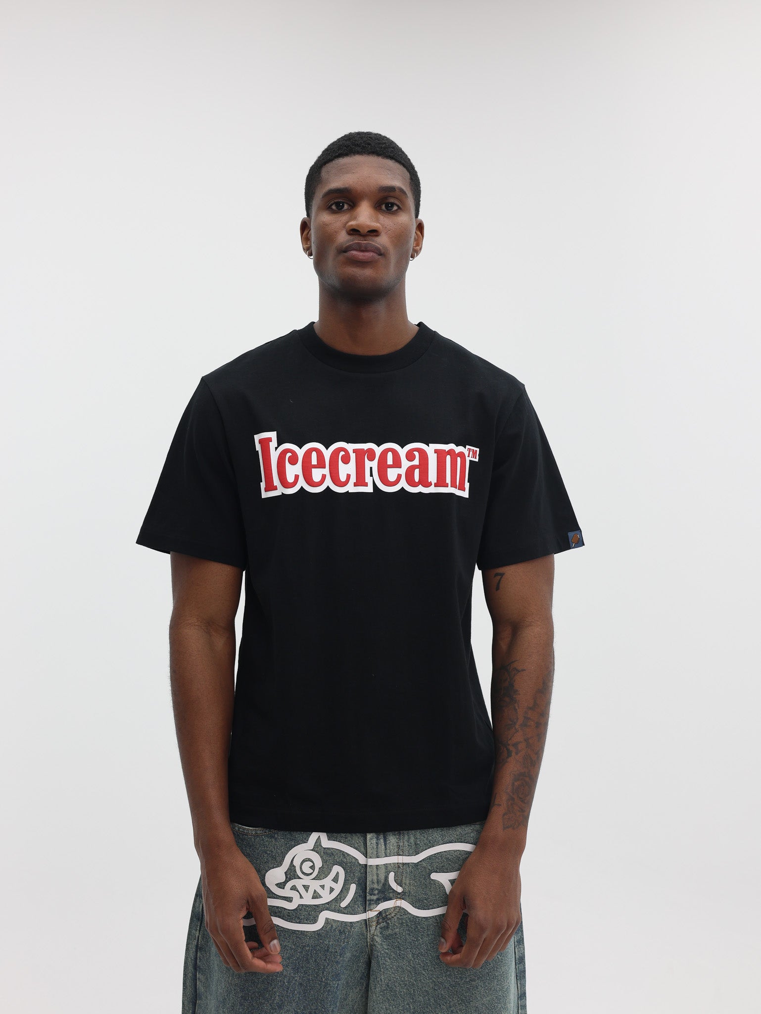 Ice Cream T-Shirt Puff Print Black