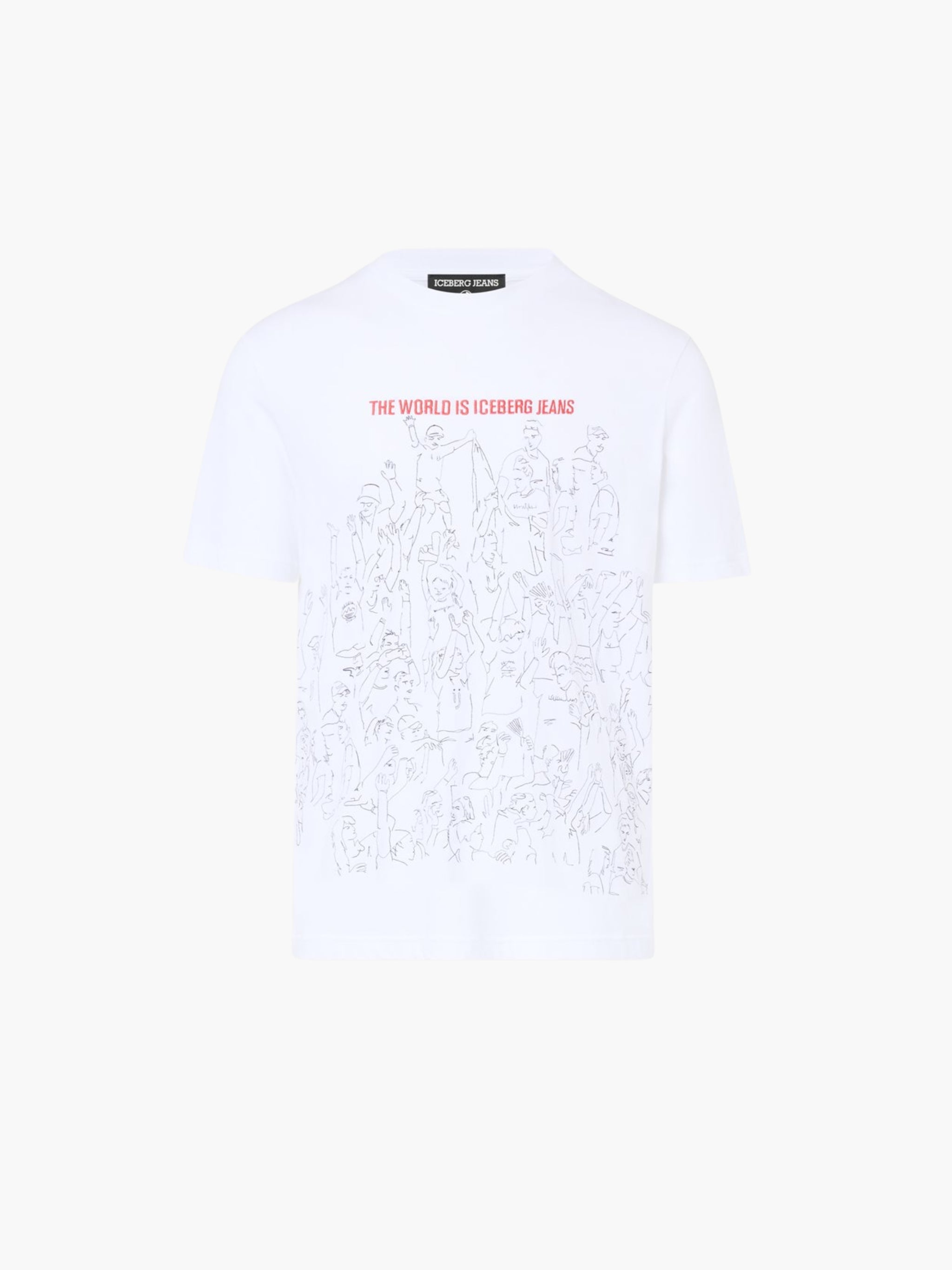 Iceberg Jeans T-Shirt People Ao Print White