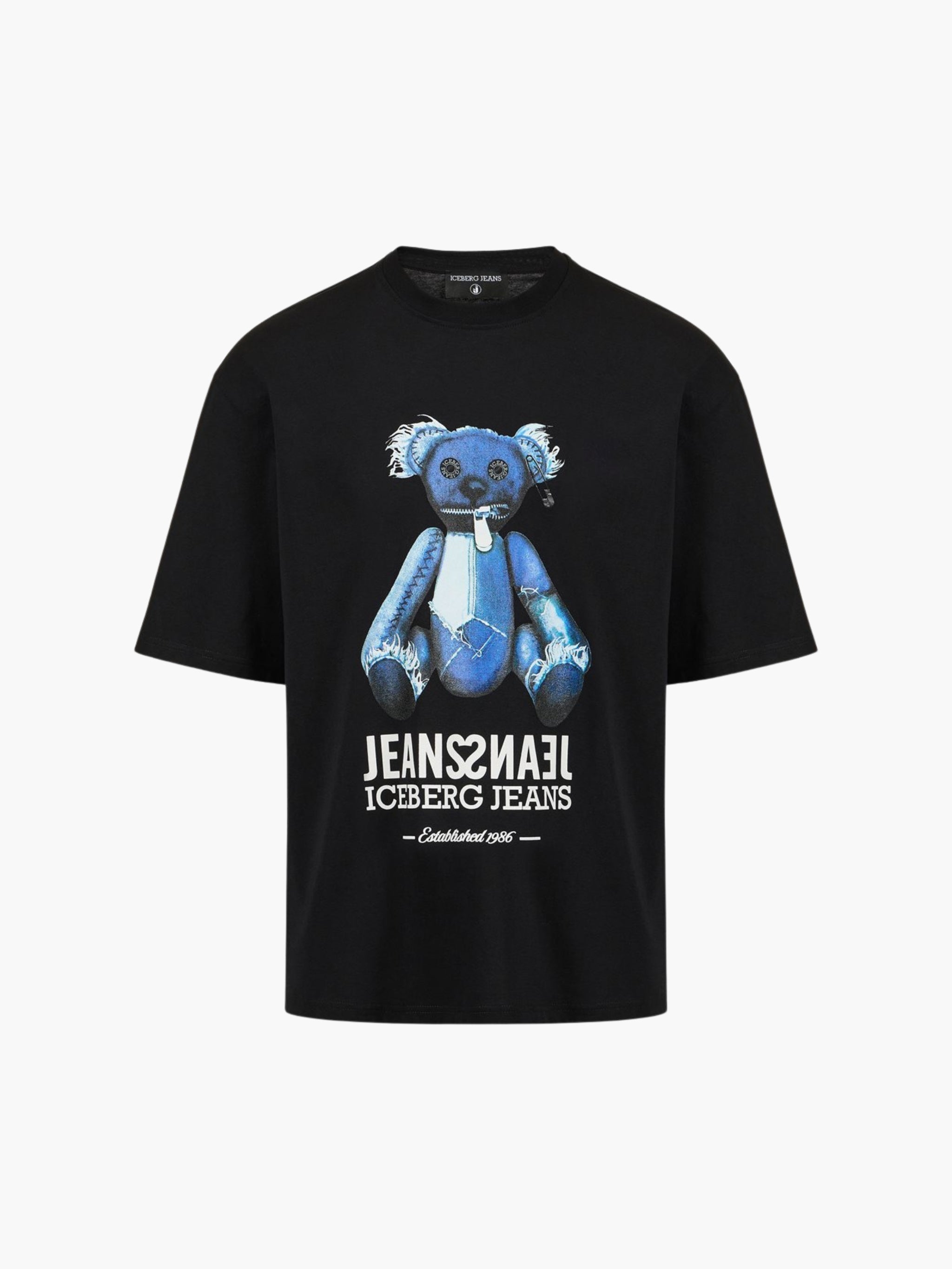 Iceberg Jeans T-Shirt Teddy Print Black