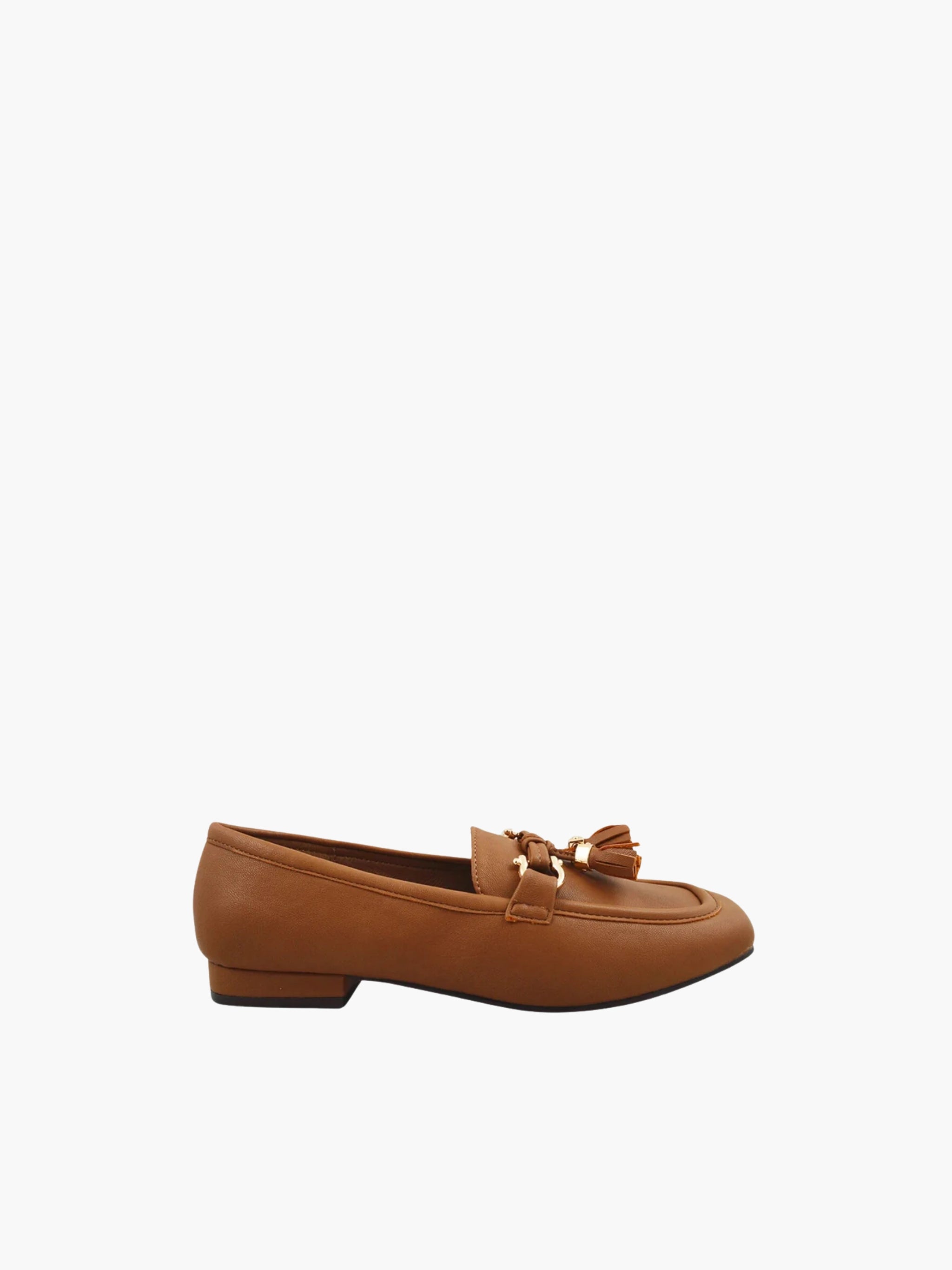 Menbur Shoe Ladies Tassle Tan
